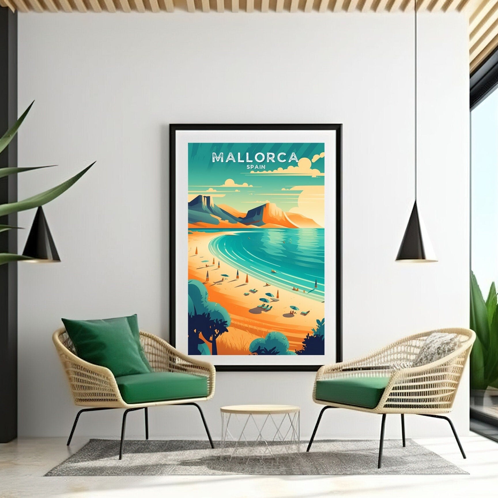 Mallorca Travel Print | Mallorca Illustration | Mallorca Wall Art | Mallorca Print | Spain Print | Spain Home Decor | Spain Poster | ID 035