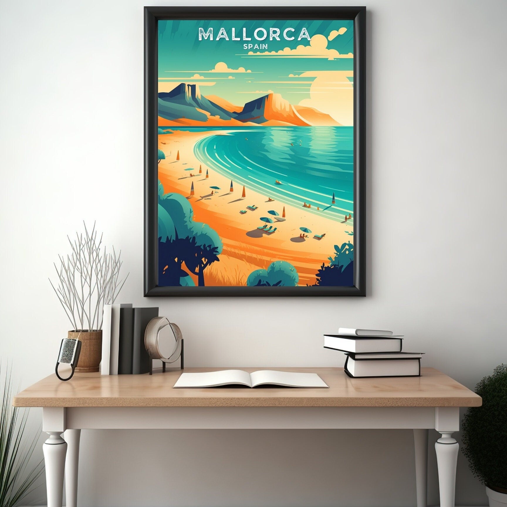 Mallorca Travel Print | Mallorca Illustration | Mallorca Wall Art | Mallorca Print | Spain Print | Spain Home Decor | Spain Poster | ID 035