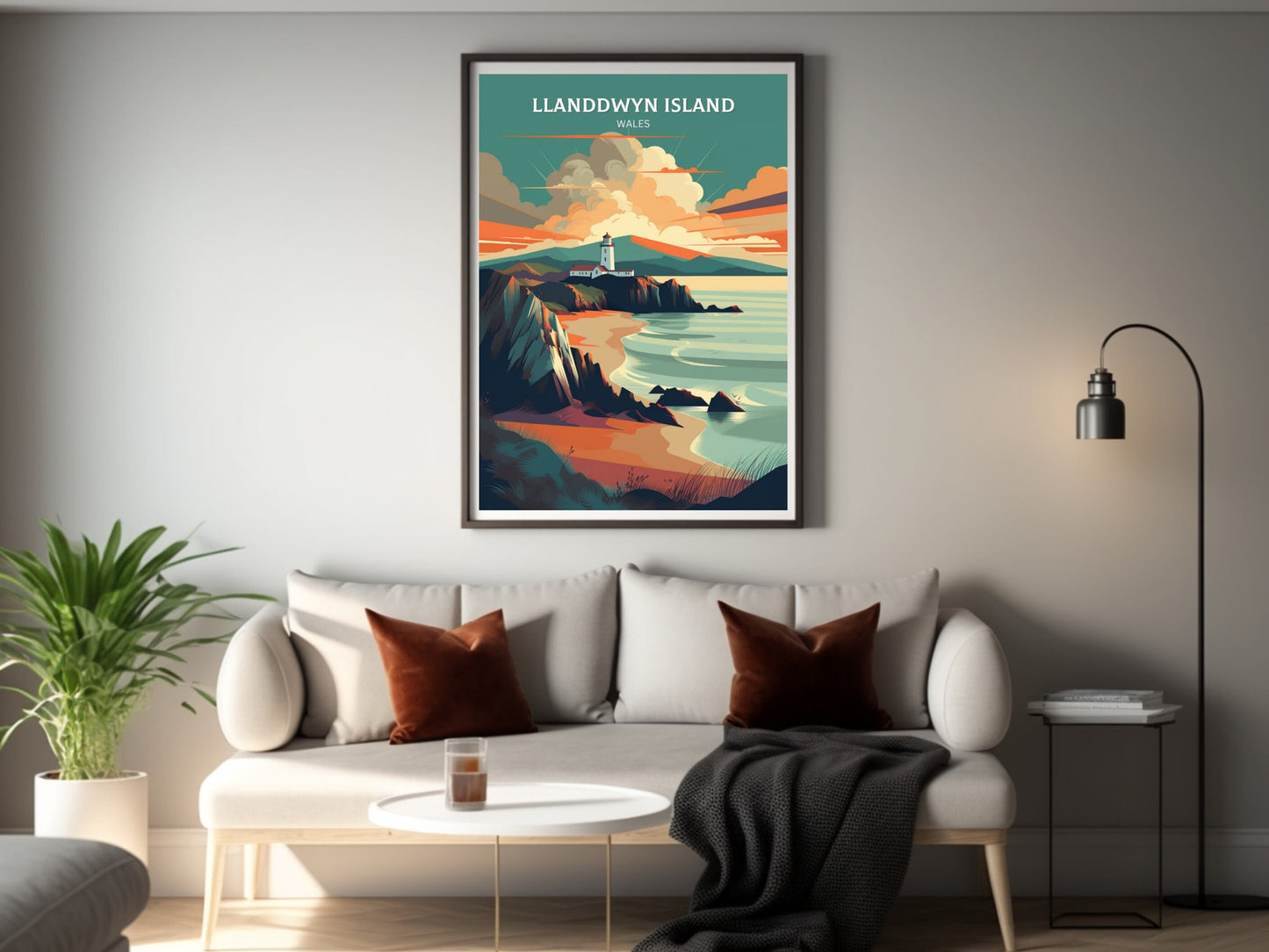 Llanddwyn Island Travel Print | Llanddwyn Island Illustration | Llanddwyn Wall Art | Llanddwyn Print | Wales Print | Wales Poster | ID 034