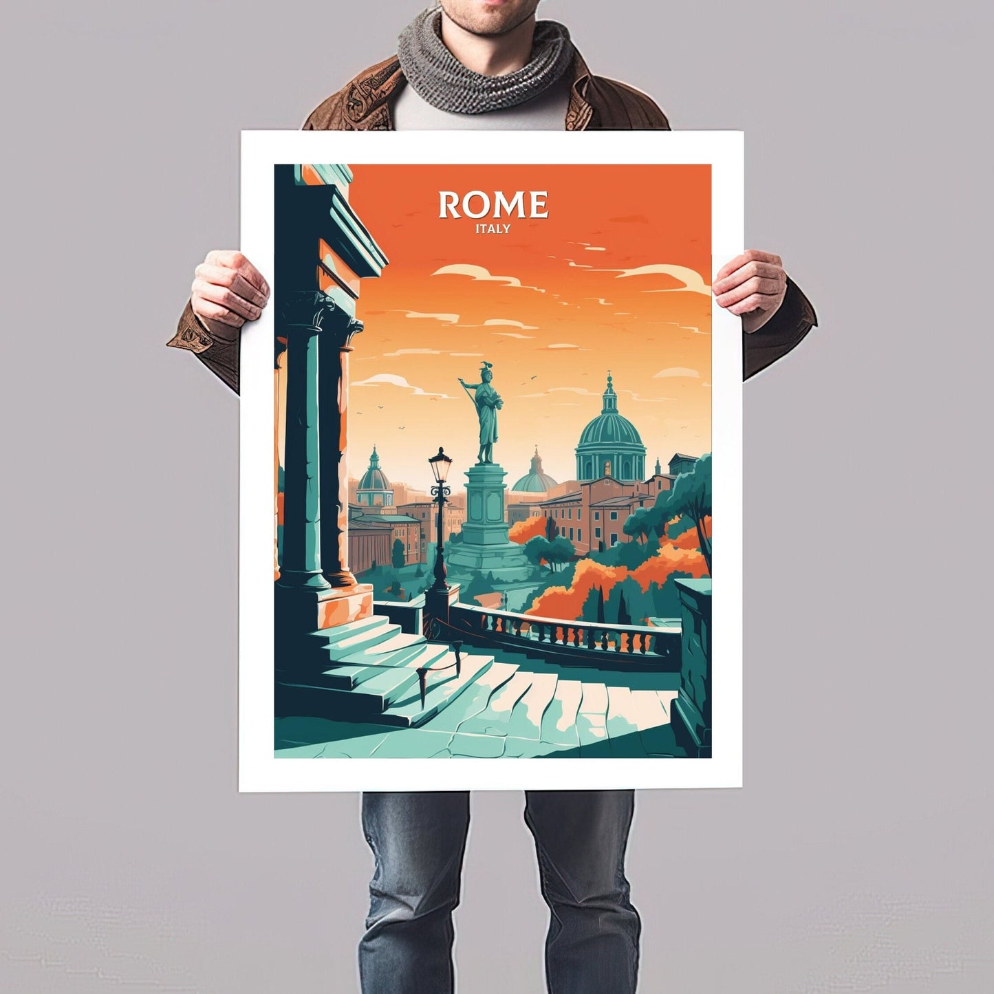 Rome Travel Print | Rome Illustration | Rome Wall Art | Italy Print | Rome Print | Rome Italy Home Decor | Italy Decoration | ID 054