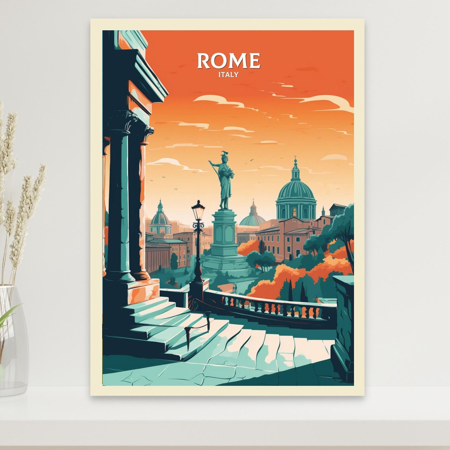 Rome Travel Print | Rome Illustration | Rome Wall Art | Italy Print | Rome Print | Rome Italy Home Decor | Italy Decoration | ID 054