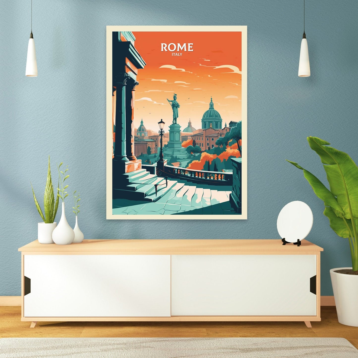 Rome Travel Print | Rome Illustration | Rome Wall Art | Italy Print | Rome Print | Rome Italy Home Decor | Italy Decoration | ID 054