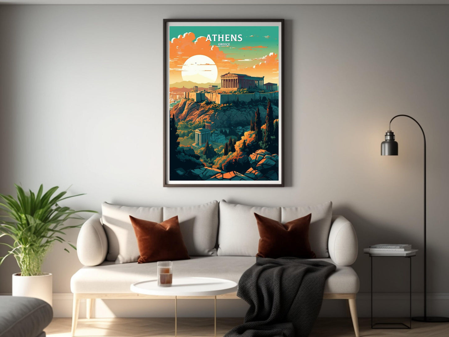 Athens Travel Print | Athens Illustration | Acropolis | Athens Print | Greece Print | Greece Home Decor | Parthenon Poster | ID 055