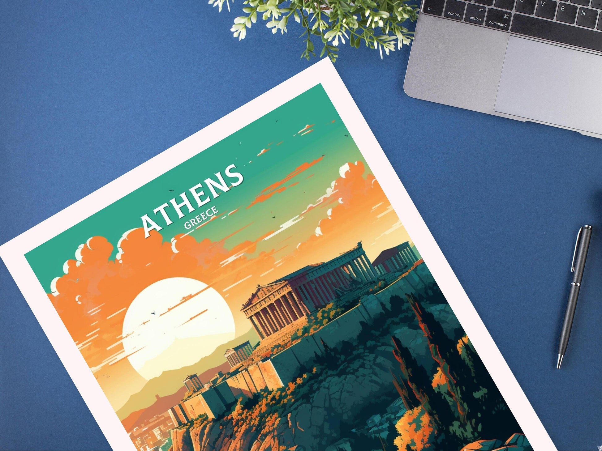 Athens Travel Print | Athens Illustration | Acropolis | Athens Print | Greece Print | Greece Home Decor | Parthenon Poster | ID 055