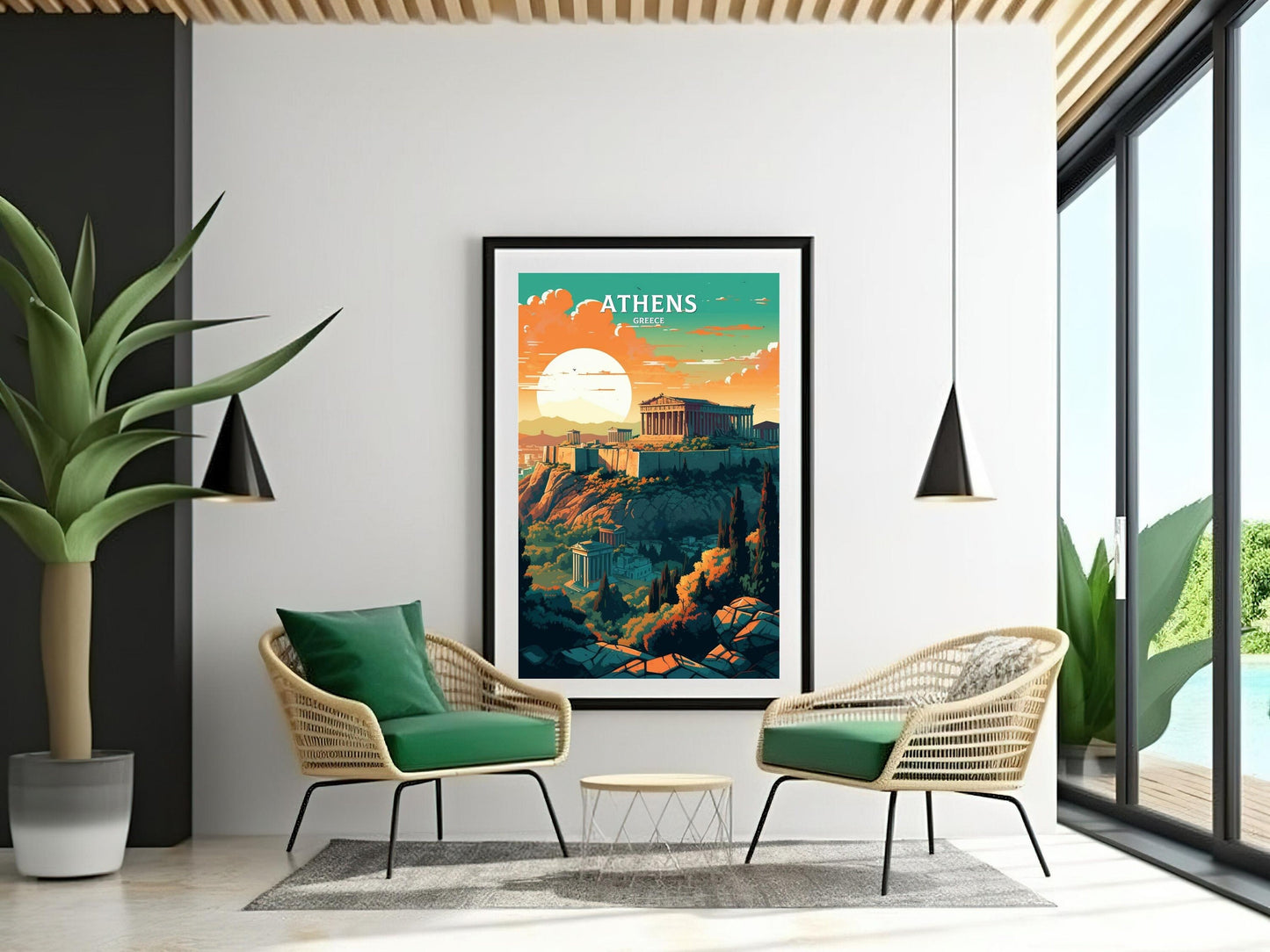 Athens Travel Print | Athens Illustration | Acropolis | Athens Print | Greece Print | Greece Home Decor | Parthenon Poster | ID 055