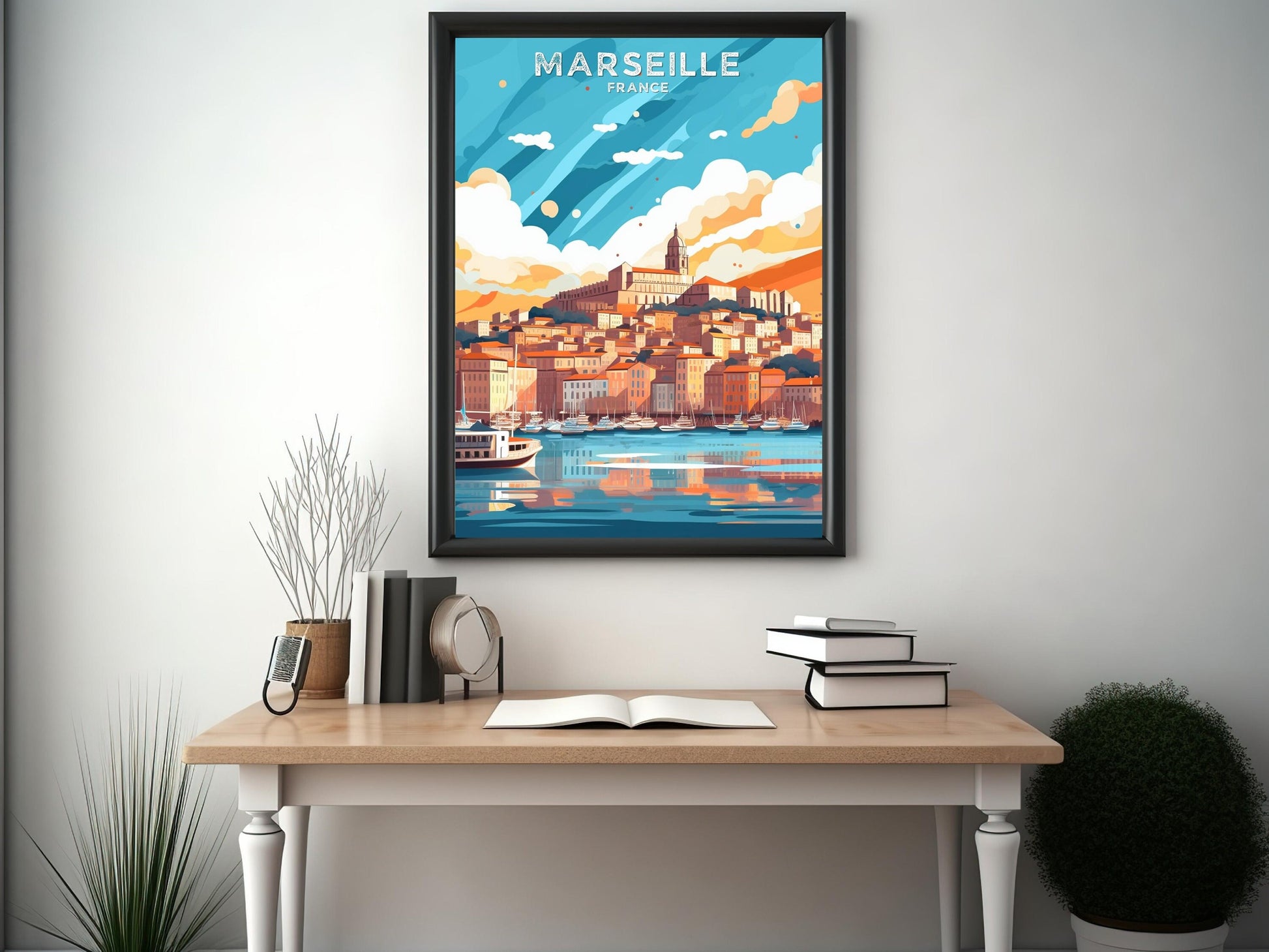 Marseille Travel Print | Marseille Illustration | Marseille Wall Art | France Print | Marseille Home Decor | Marseille Poster | ID 056