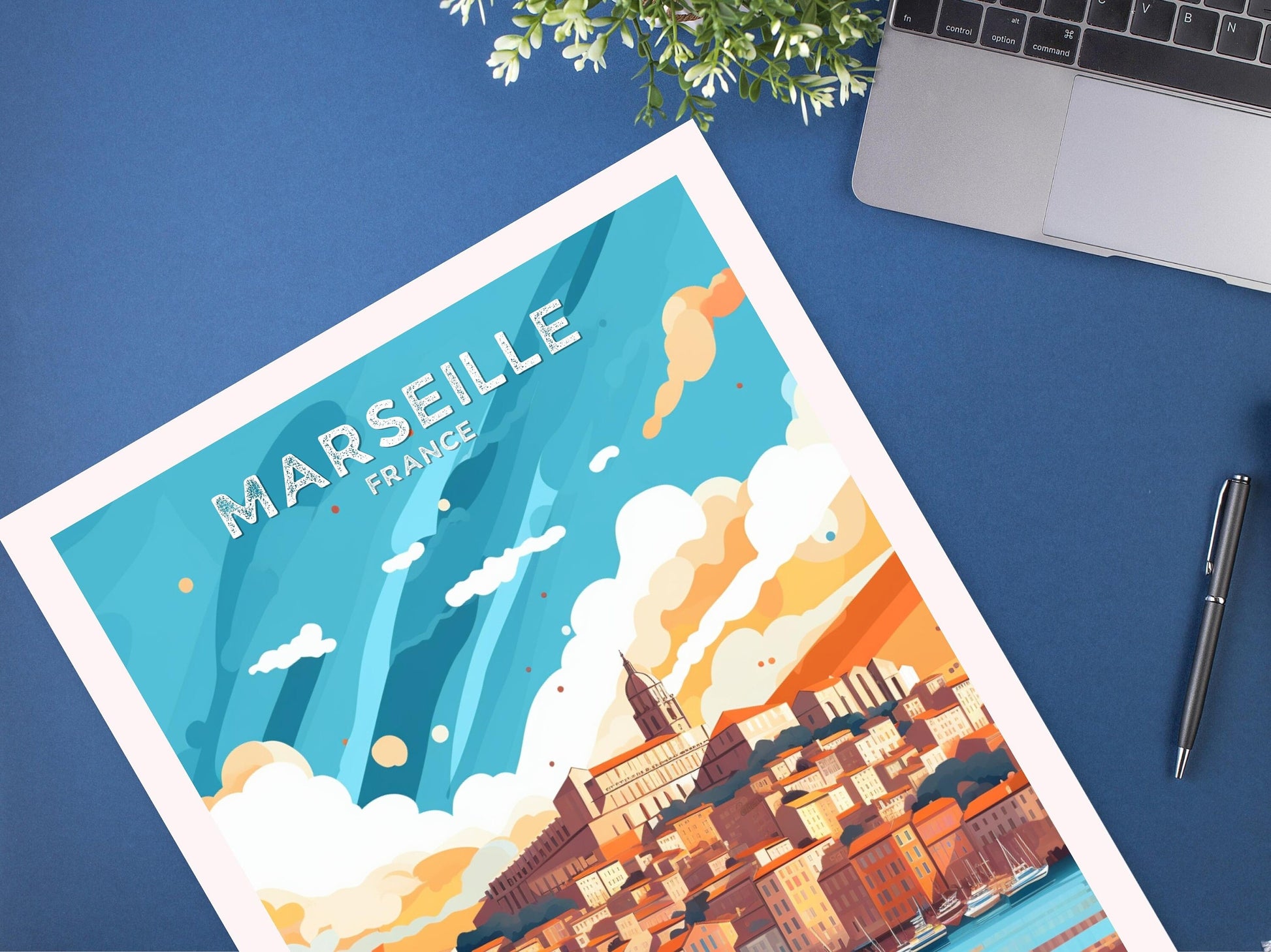 Marseille Travel Print | Marseille Illustration | Marseille Wall Art | France Print | Marseille Home Decor | Marseille Poster | ID 056