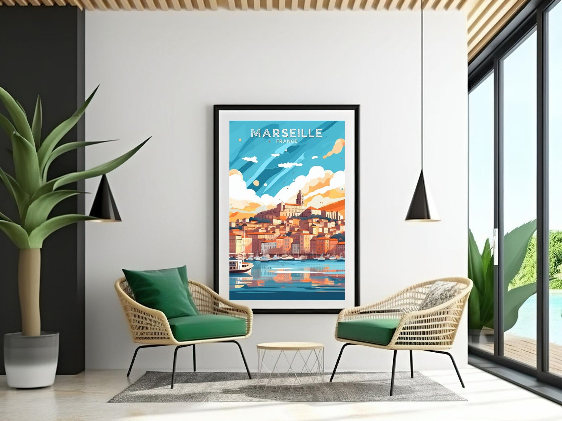 Marseille Travel Print | Marseille Illustration | Marseille Wall Art | France Print | Marseille Home Decor | Marseille Poster | ID 056