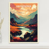 Snowdonia Travel Print | Snowdonia Illustration | SnowdoniaWall Art | walles Print | Snowdonia Home Decor | Snowdonia Poster | ID 057