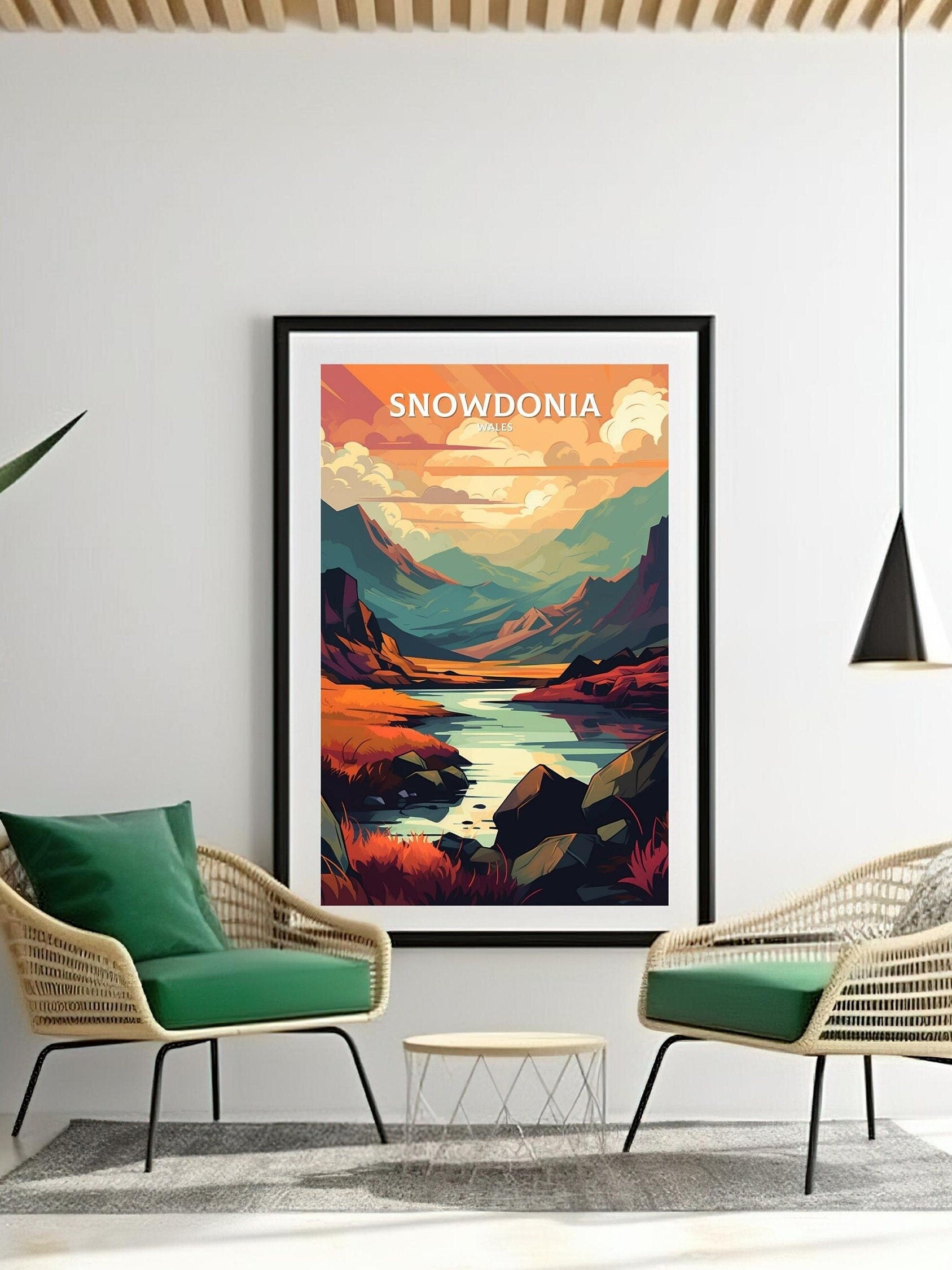 Snowdonia Travel Print | Snowdonia Illustration | SnowdoniaWall Art | walles Print | Snowdonia Home Decor | Snowdonia Poster | ID 057