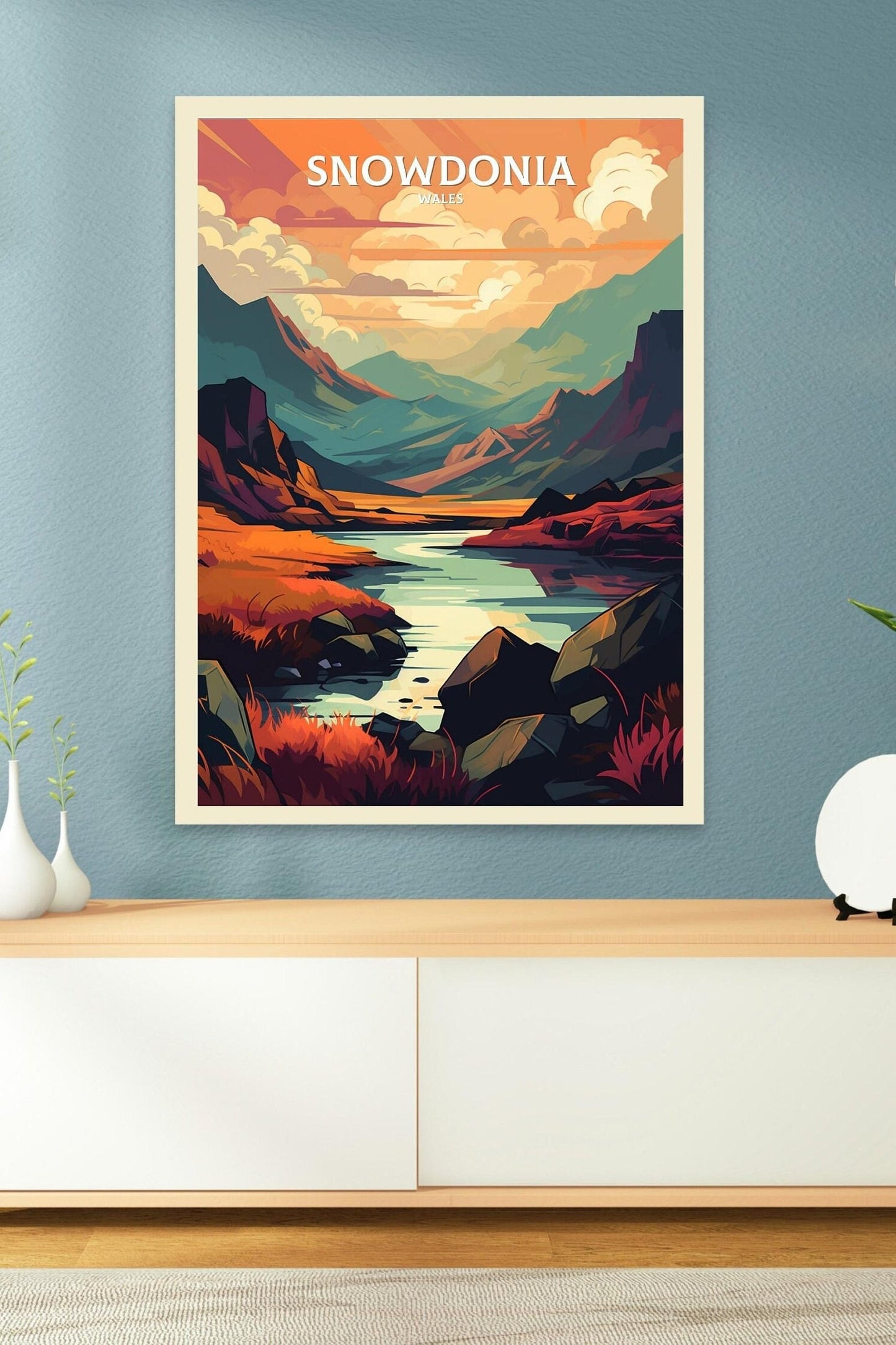 Snowdonia Travel Print | Snowdonia Illustration | SnowdoniaWall Art | walles Print | Snowdonia Home Decor | Snowdonia Poster | ID 057