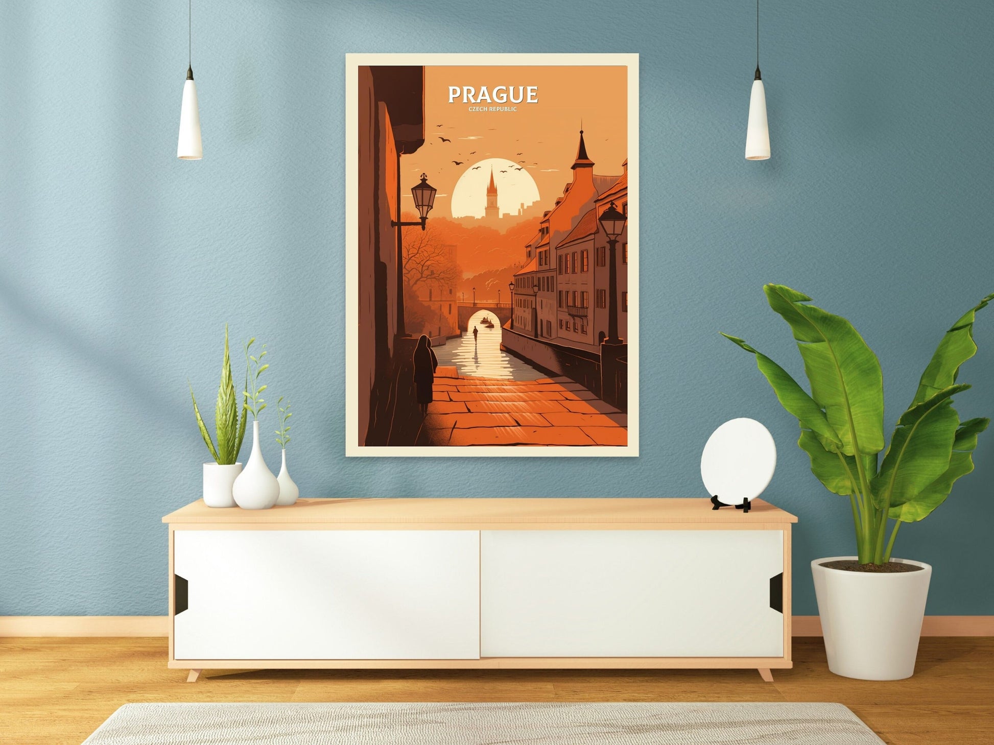 Prague Travel Print | Prague Illustration | Prague Wall Art | Chech Republic Print | Prague Home Decor | Prague Poster | ID 061