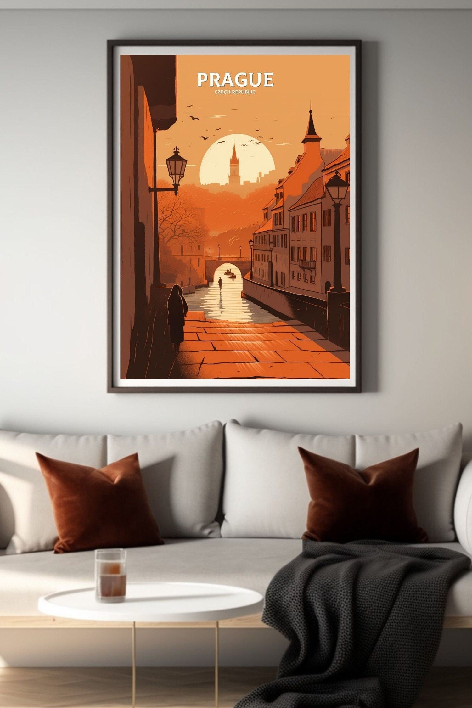 Prague Travel Print | Prague Illustration | Prague Wall Art | Chech Republic Print | Prague Home Decor | Prague Poster | ID 061