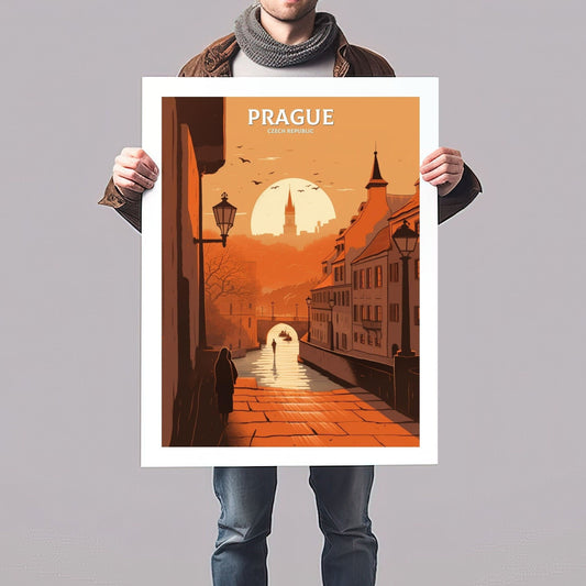 Prague Travel Print | Prague Illustration | Prague Wall Art | Chech Republic Print | Prague Home Decor | Prague Poster | ID 061