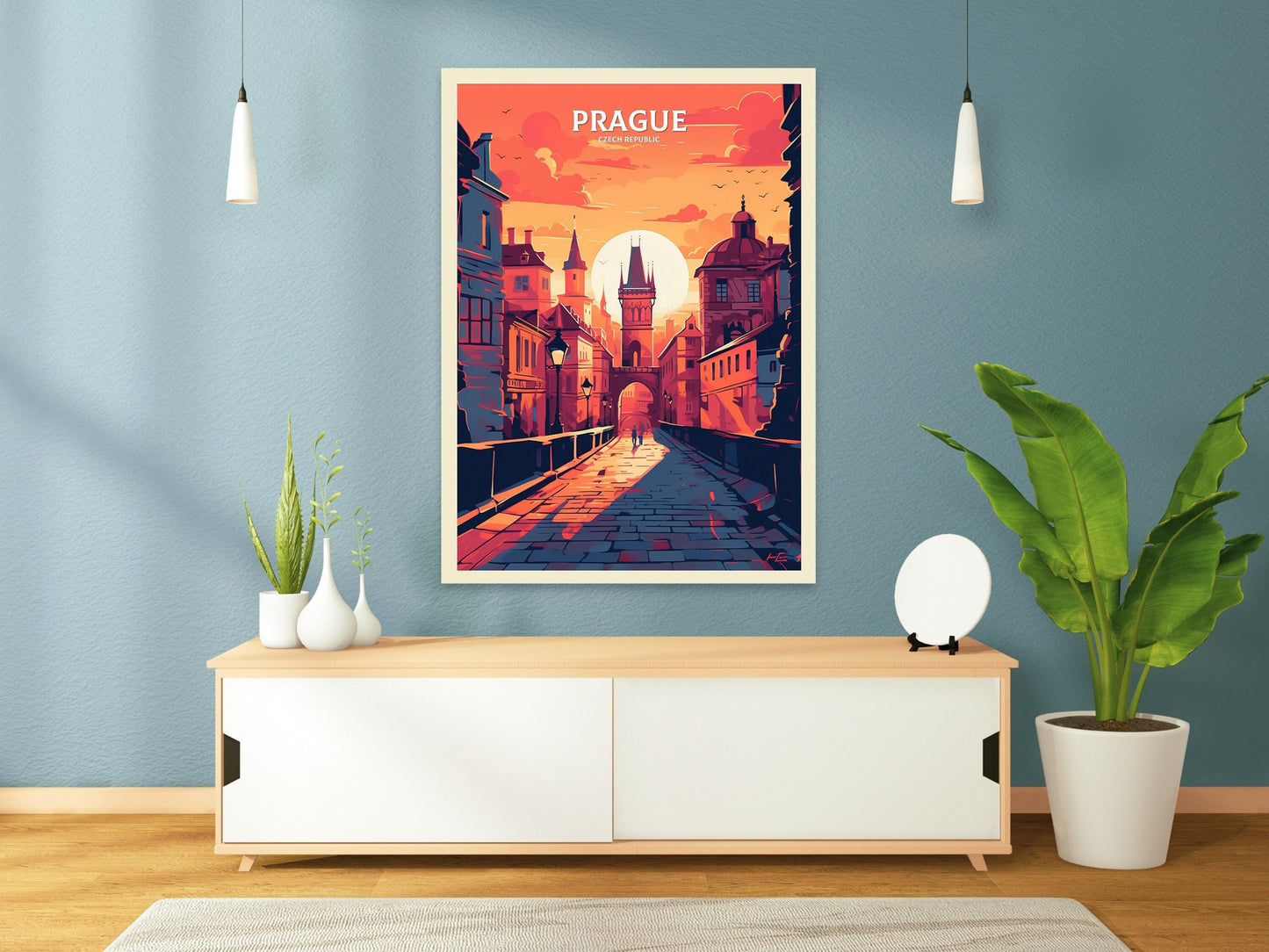 Prague Travel Print | Prague Illustration | Prague Wall Art | Chech Republic Print | Prague Home Decor | Prague Poster | ID 062