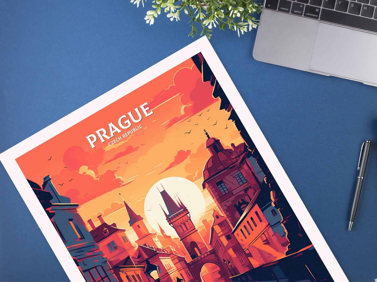 Prague Travel Print | Prague Illustration | Prague Wall Art | Chech Republic Print | Prague Home Decor | Prague Poster | ID 062