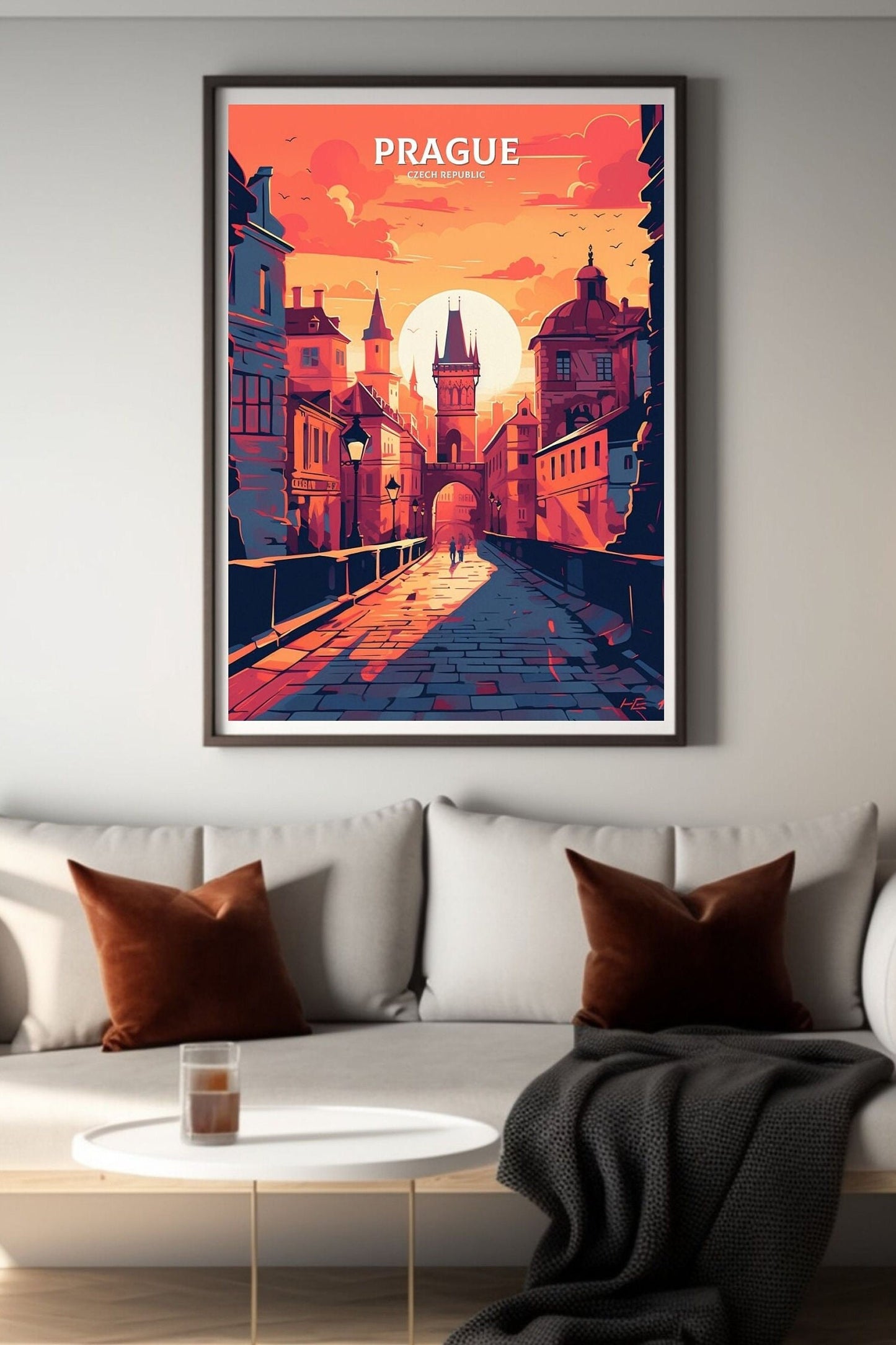 Prague Travel Print | Prague Illustration | Prague Wall Art | Chech Republic Print | Prague Home Decor | Prague Poster | ID 062