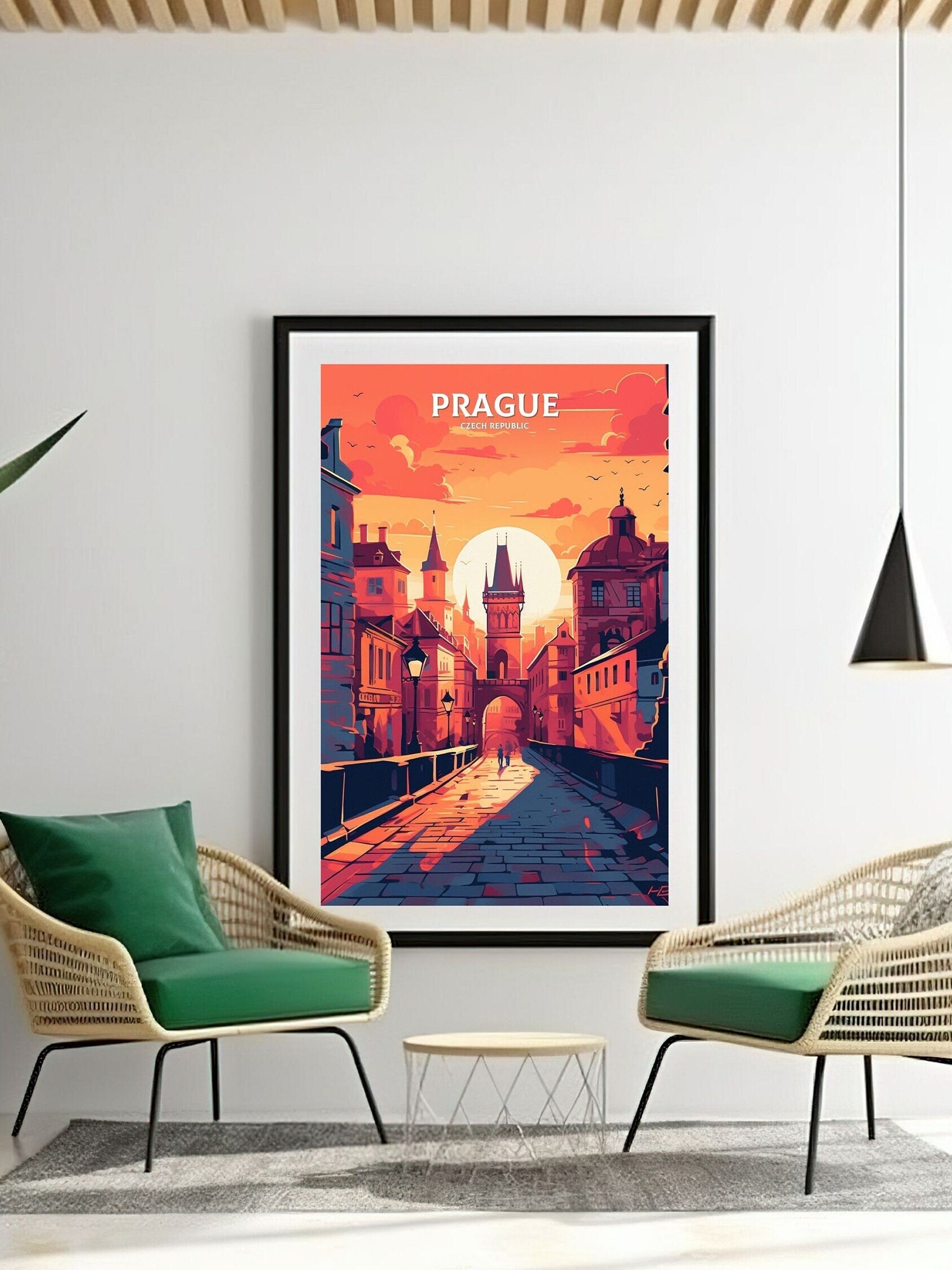 Prague Travel Print | Prague Illustration | Prague Wall Art | Chech Republic Print | Prague Home Decor | Prague Poster | ID 062