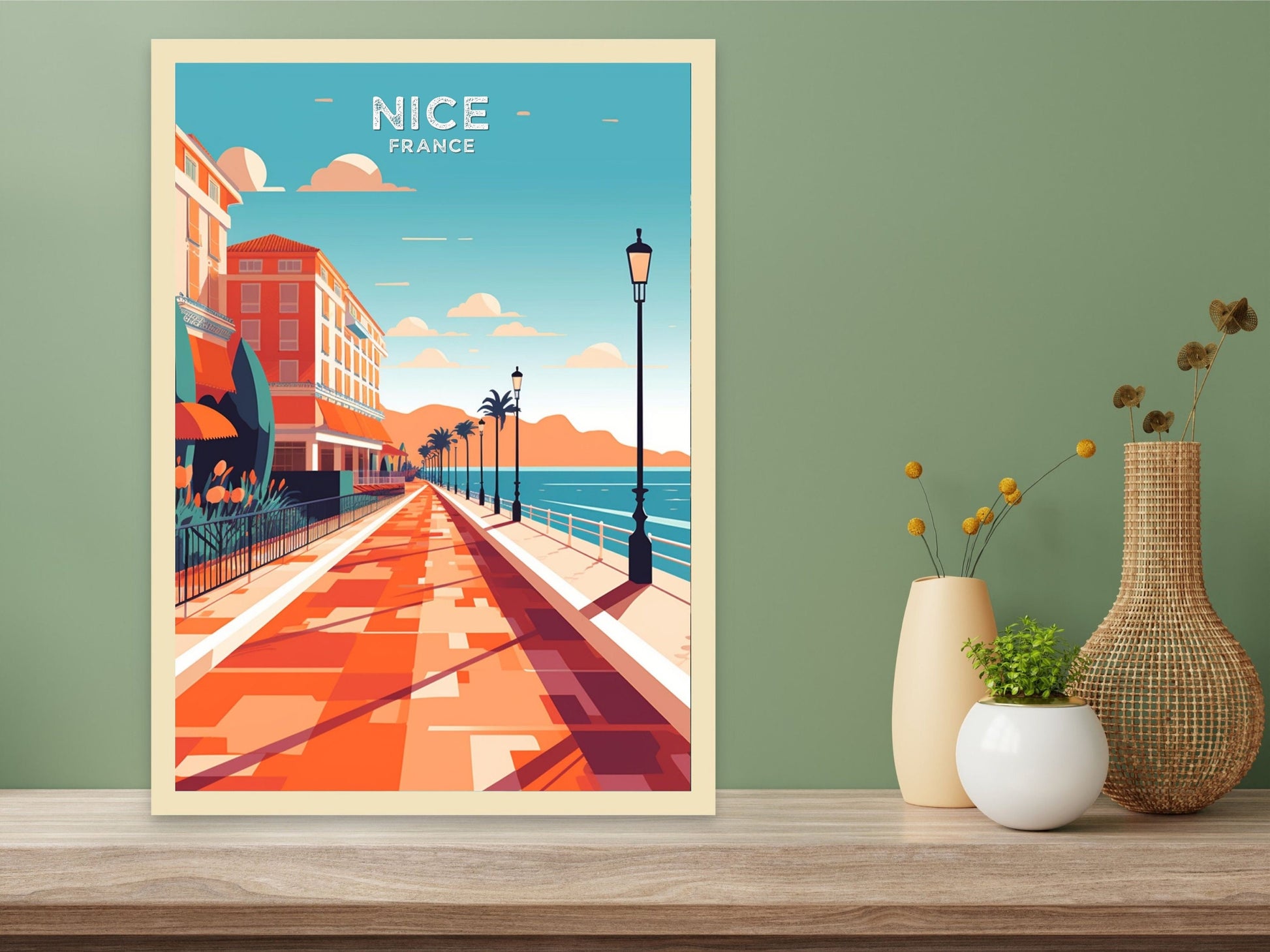 Nice Travel Print | Nice Illustration | Nice Wall Art | France Print | Nice Home Decor | Nice Poster | ID 063