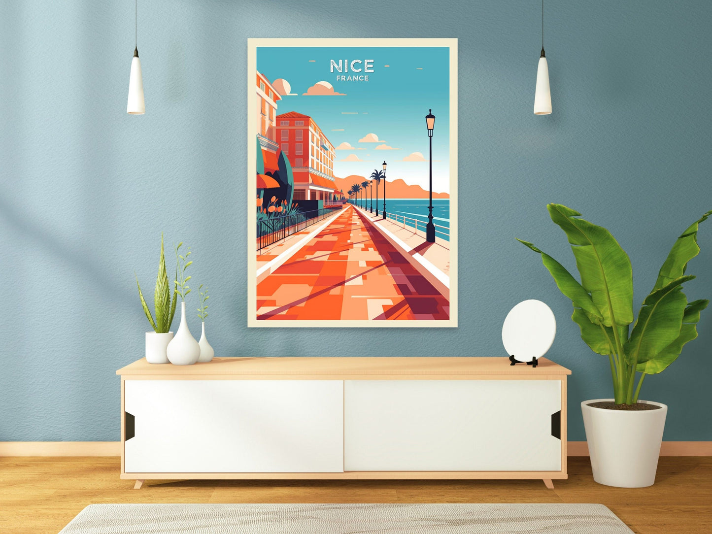 Nice Travel Print | Nice Illustration | Nice Wall Art | France Print | Nice Home Decor | Nice Poster | ID 063