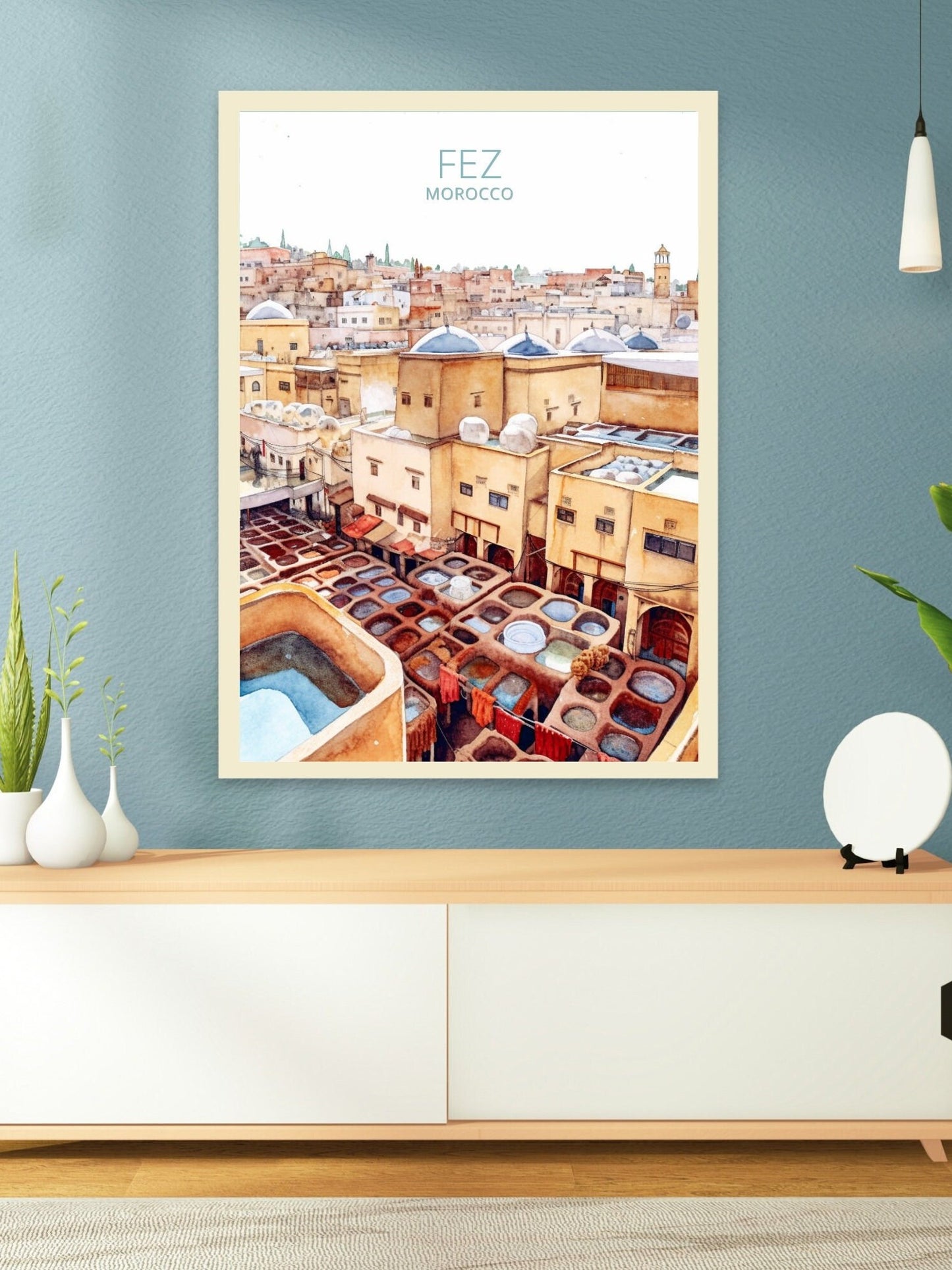 Fez Travel Print | Fez Illustration | Fez Wall Art | Fez Print | Morocco Print | Morocco Home Décor | Fez Poster | Travel gift | ID 013