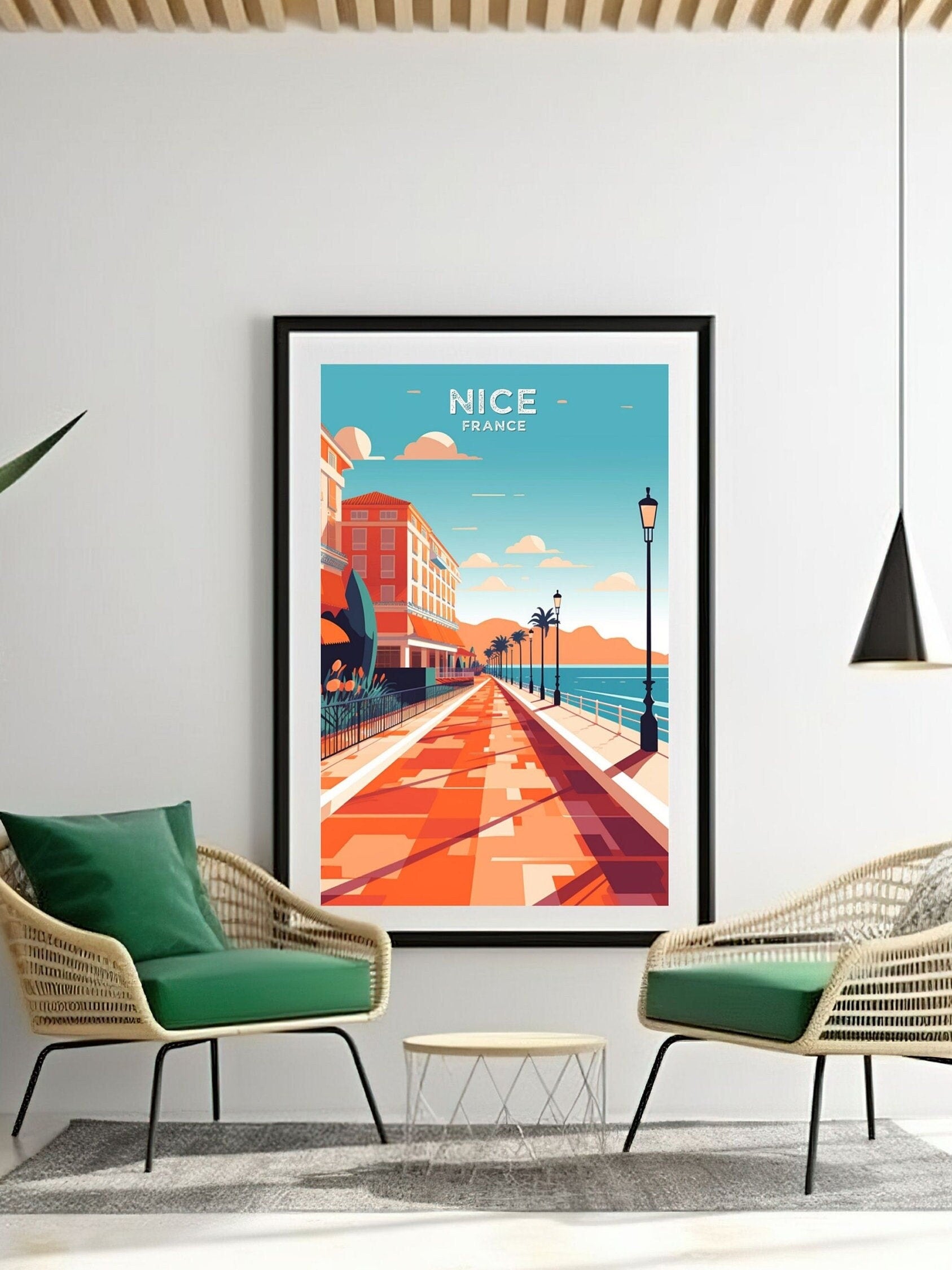 Nice Travel Print | Nice Illustration | Nice Wall Art | France Print | Nice Home Decor | Nice Poster | ID 063