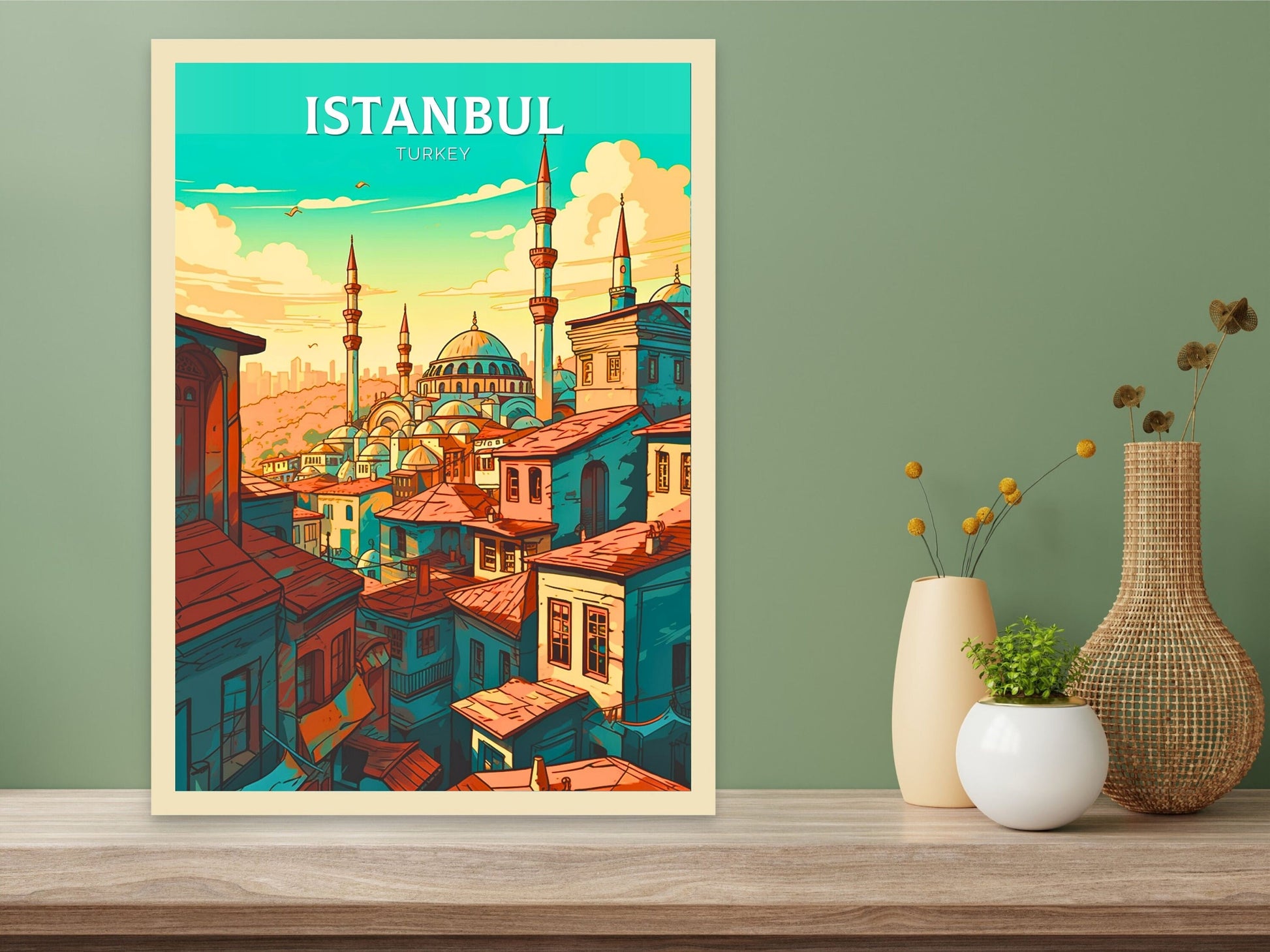 Istanbul Travel Print | Istanbul Illustration | Istanbul Wall Art | Turkey Print | Istanbul Home Decor | Istanbul Poster | ID 064