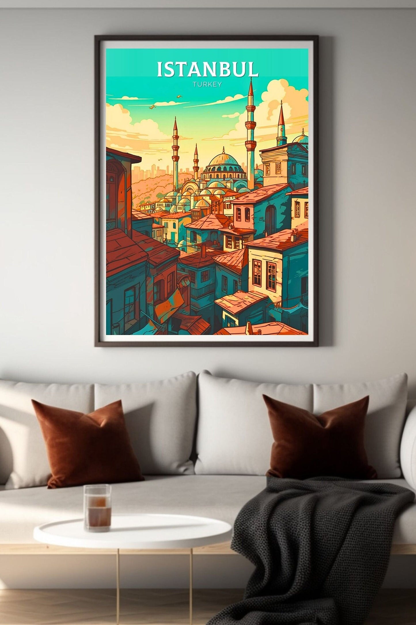 Istanbul Travel Print | Istanbul Illustration | Istanbul Wall Art | Turkey Print | Istanbul Home Decor | Istanbul Poster | ID 064