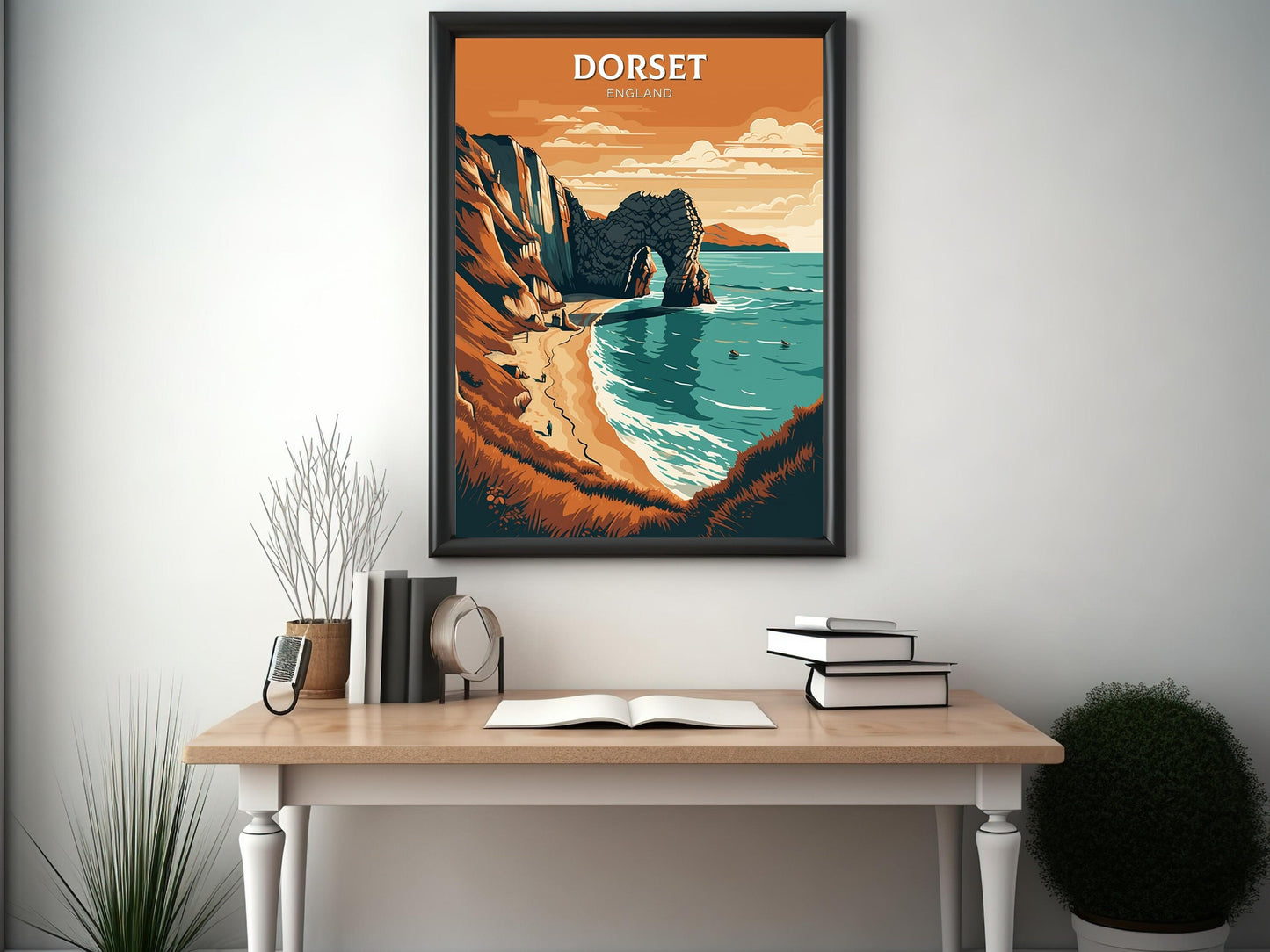 Dorset Travel Print | Dorset Illustration | Dorset Wall Art | England Print | England Home Decor | Dorset Poster | Travel gift | ID 015