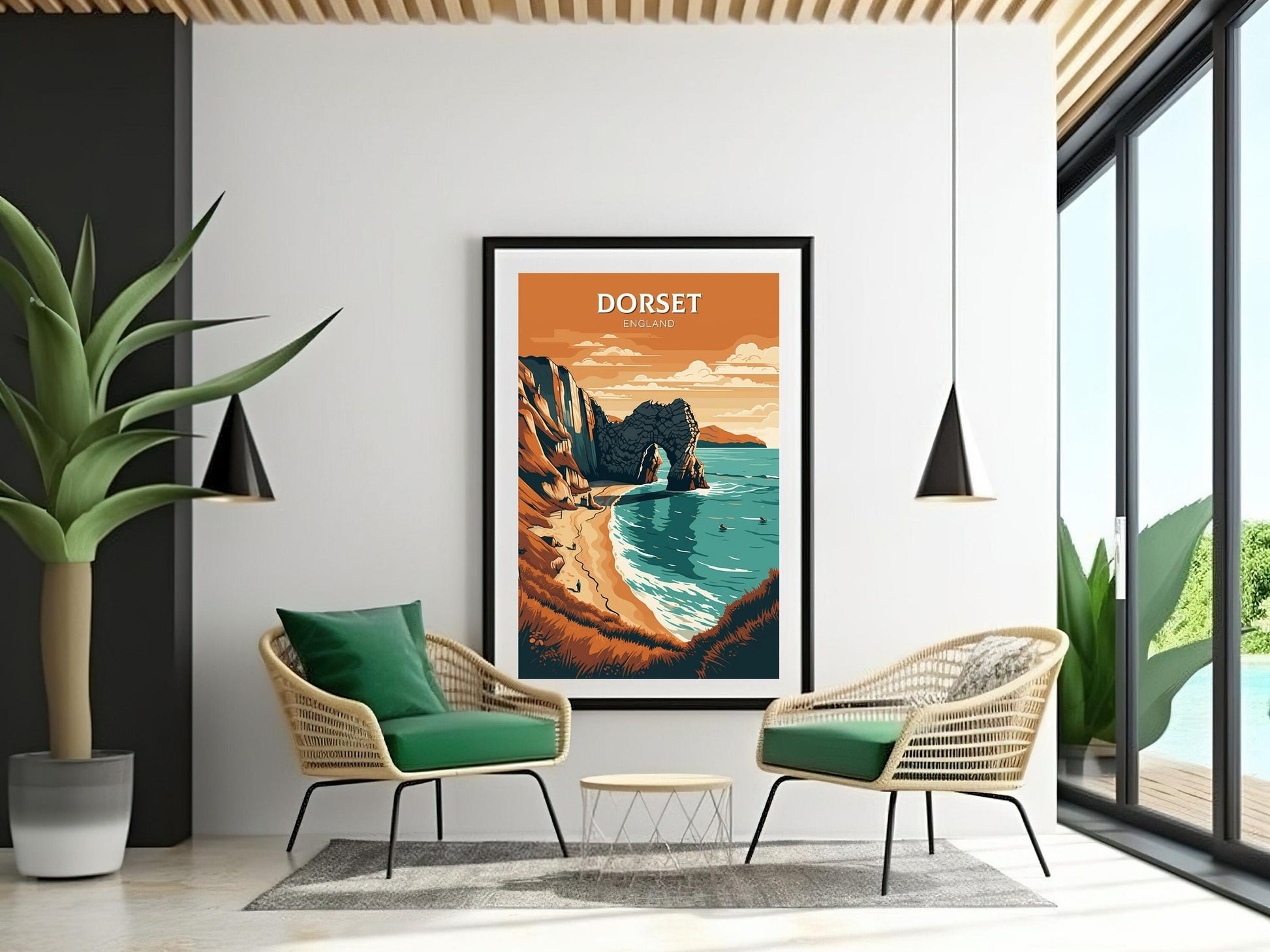 Dorset Travel Print | Dorset Illustration | Dorset Wall Art | England Print | England Home Decor | Dorset Poster | Travel gift | ID 015