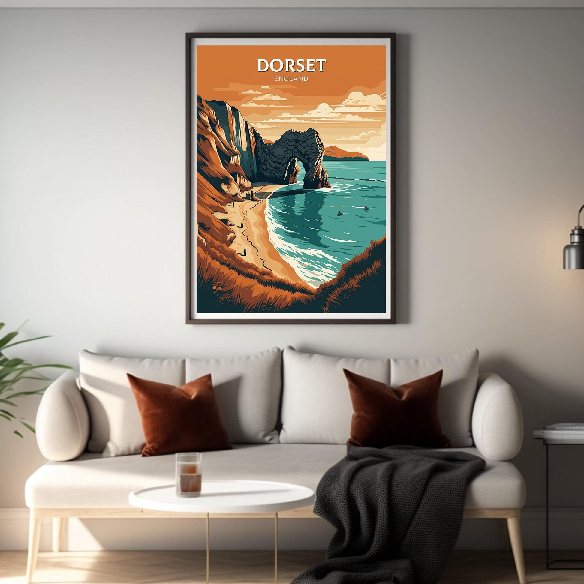 Dorset Travel Print | Dorset Illustration | Dorset Wall Art | England Print | England Home Decor | Dorset Poster | Travel gift | ID 015