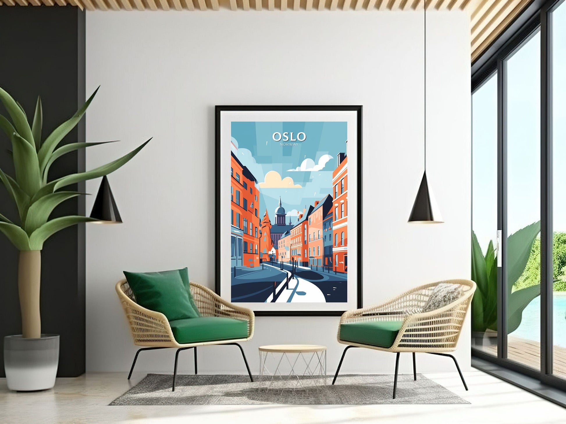 Oslo Travel Poster | Oslo Print | Oslo Poster | Oslo Wall Art | Oslo Illustration | Oslo Norway | Norway Print | Norway Art | ID 090