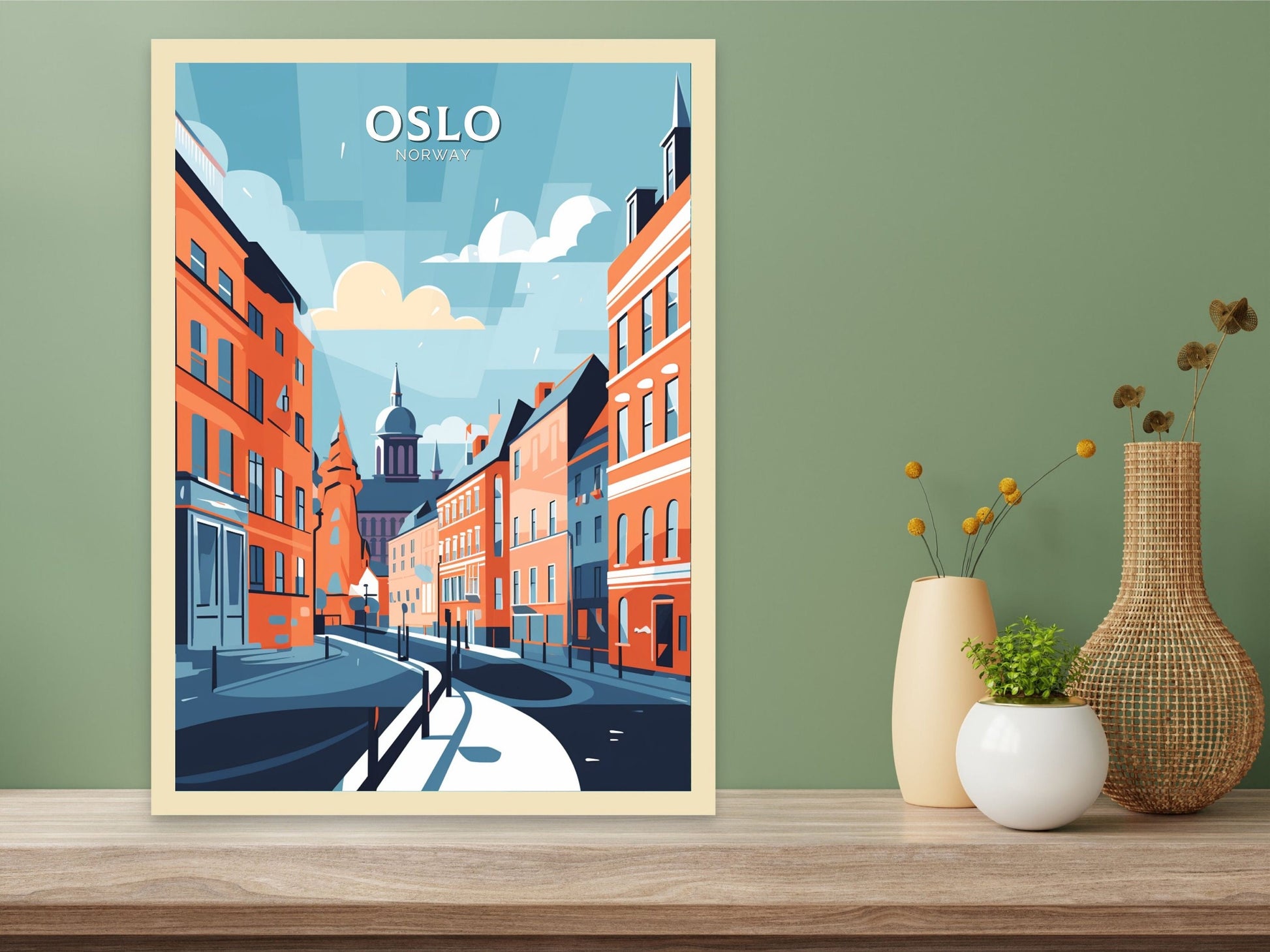 Oslo Travel Poster | Oslo Print | Oslo Poster | Oslo Wall Art | Oslo Illustration | Oslo Norway | Norway Print | Norway Art | ID 090