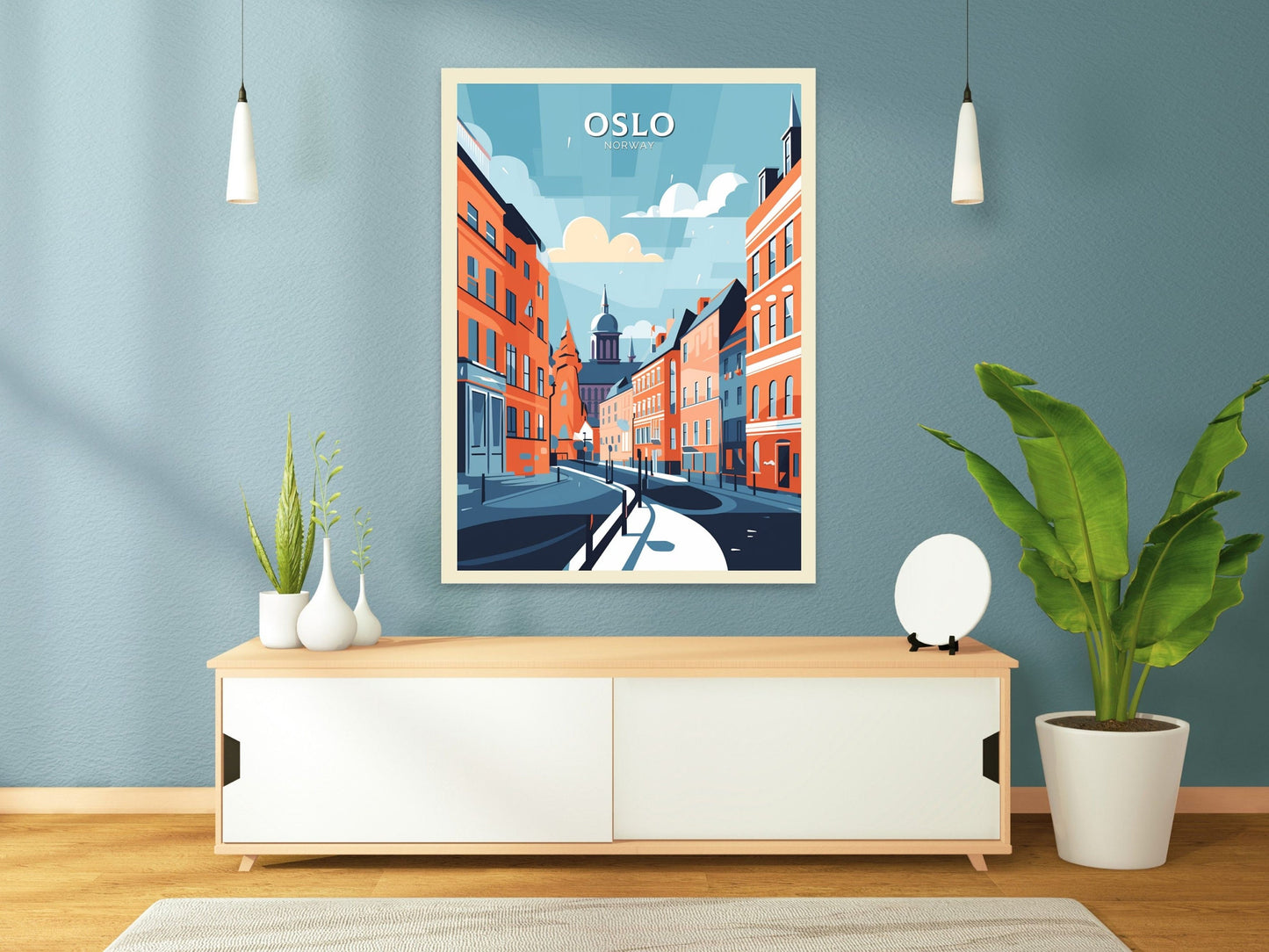 Oslo Travel Poster | Oslo Print | Oslo Poster | Oslo Wall Art | Oslo Illustration | Oslo Norway | Norway Print | Norway Art | ID 090