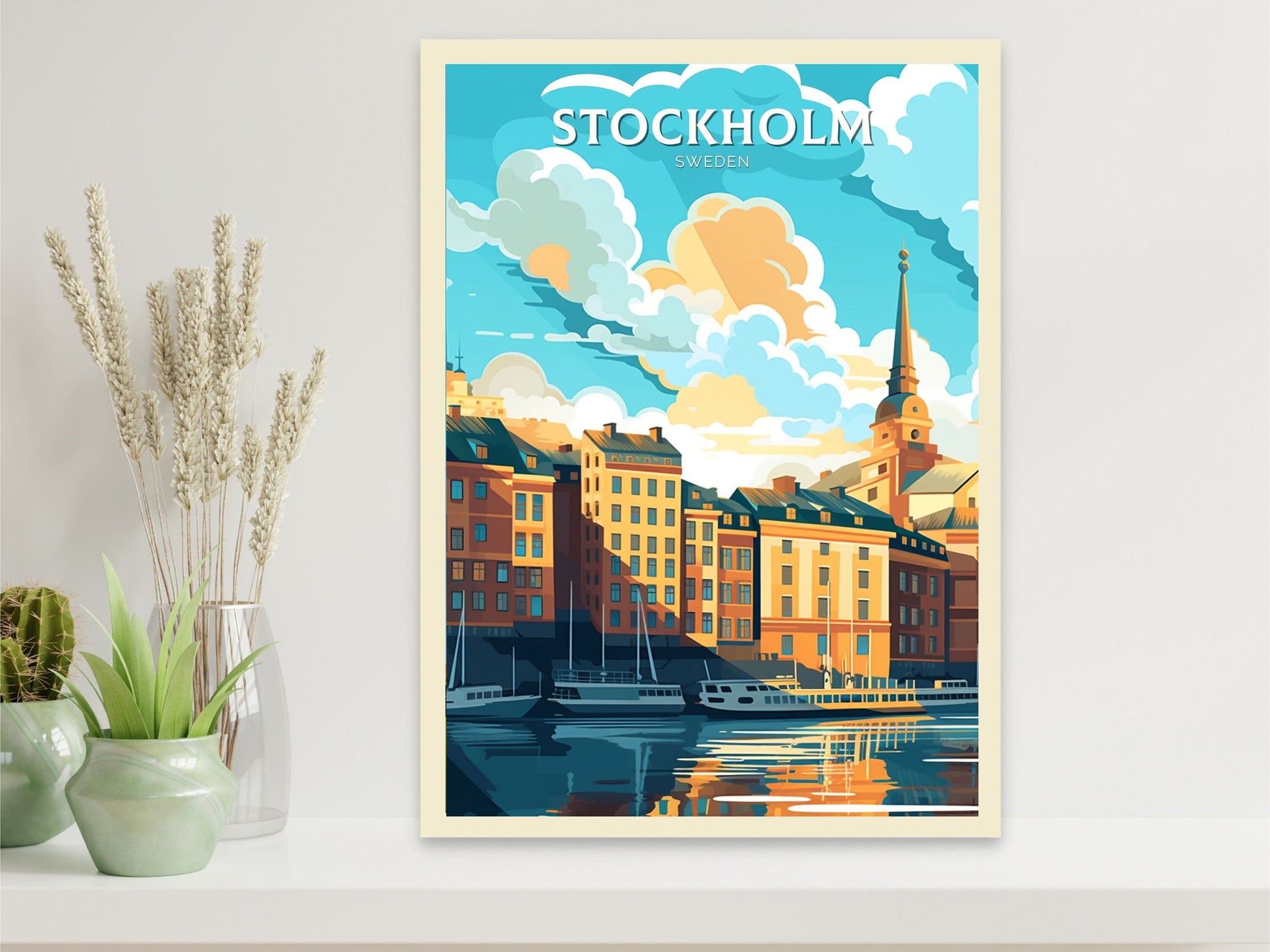 Stockholm Travel Poster | Stockholm Print | Stockholm Design | Stockholm Wall Art | Sweden Illustration | Sweden Print | Sweden Art | ID 091