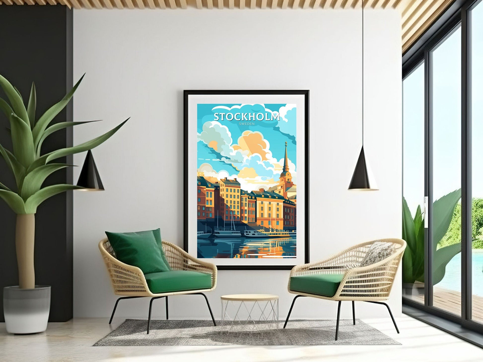 Stockholm Travel Poster | Stockholm Print | Stockholm Design | Stockholm Wall Art | Sweden Illustration | Sweden Print | Sweden Art | ID 091