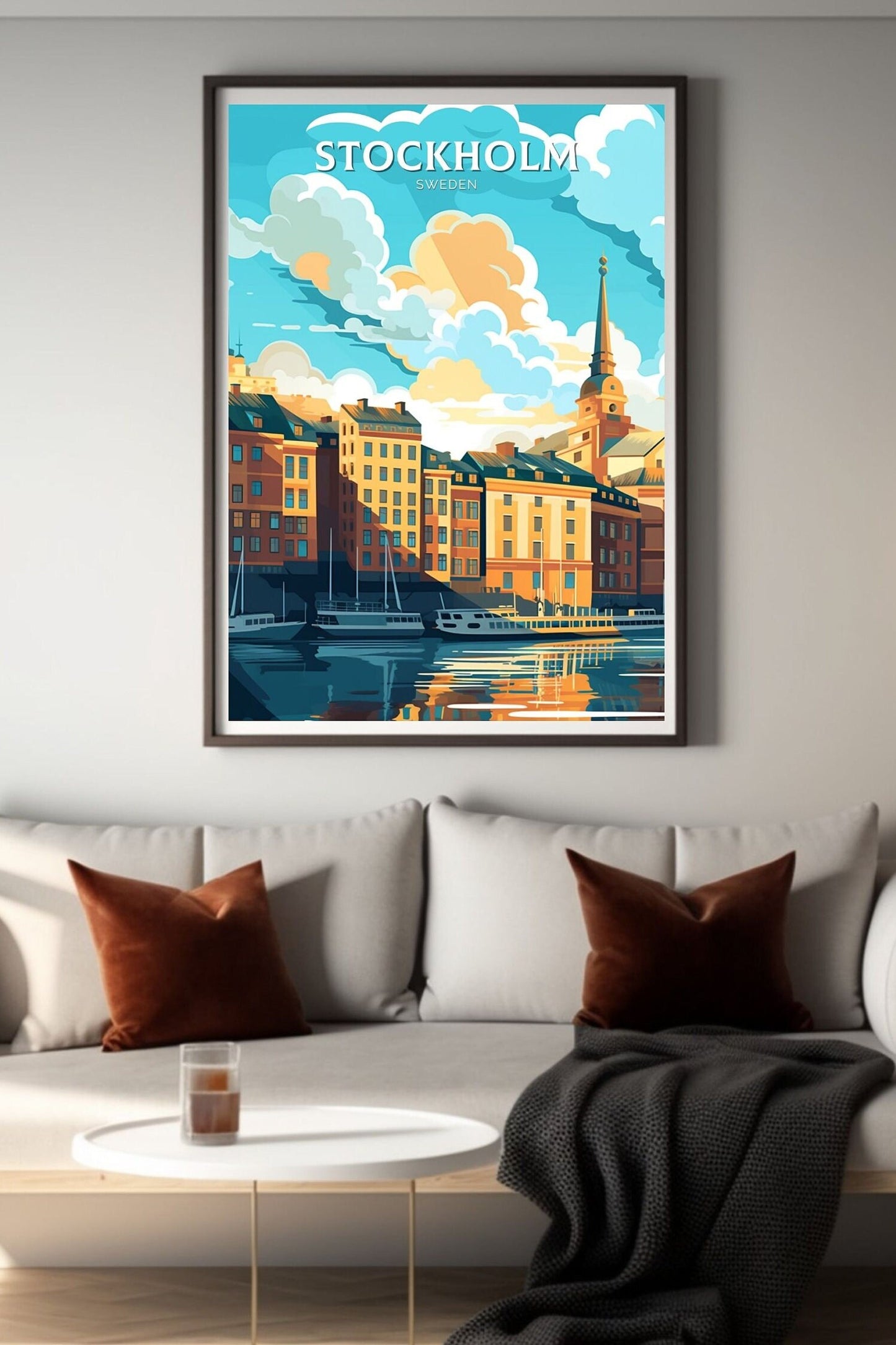 Stockholm Travel Poster | Stockholm Print | Stockholm Design | Stockholm Wall Art | Sweden Illustration | Sweden Print | Sweden Art | ID 091