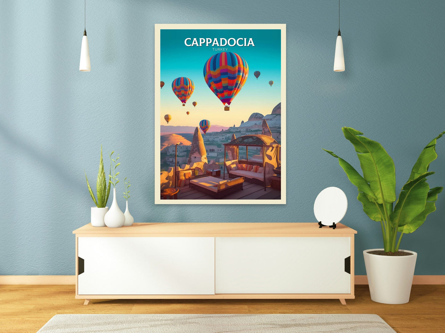 Cappadocia Travel Poster | Cappadocia Print | Cappadocia Design | Turkey Wall Art | Cappadocia Illustration | Turkey Travel Print | ID 093