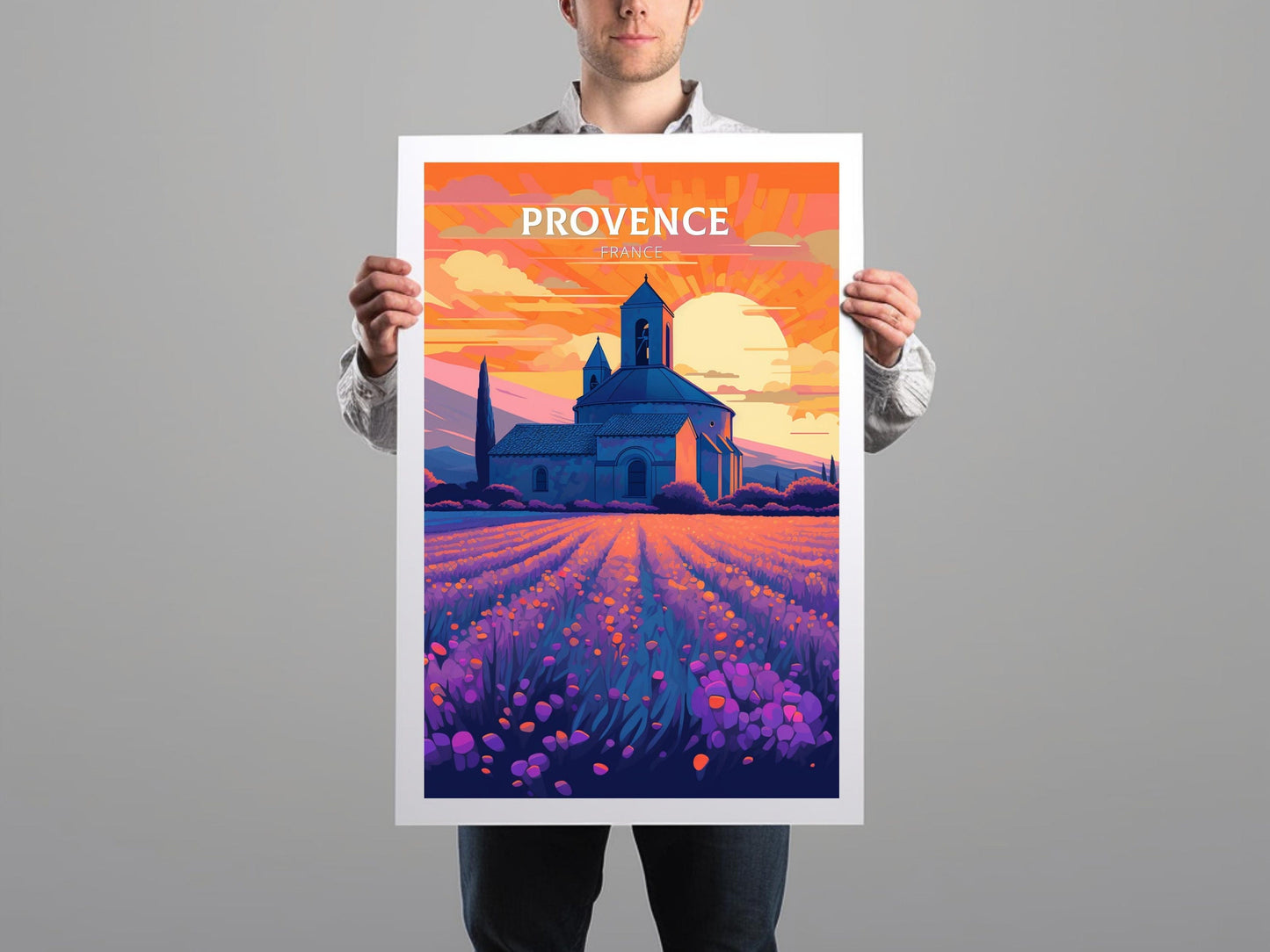 Provence Travel Print | Provence Illustration | Provence Wall Art | France Print | Provence Print| Provence France Print Painting | ID 045