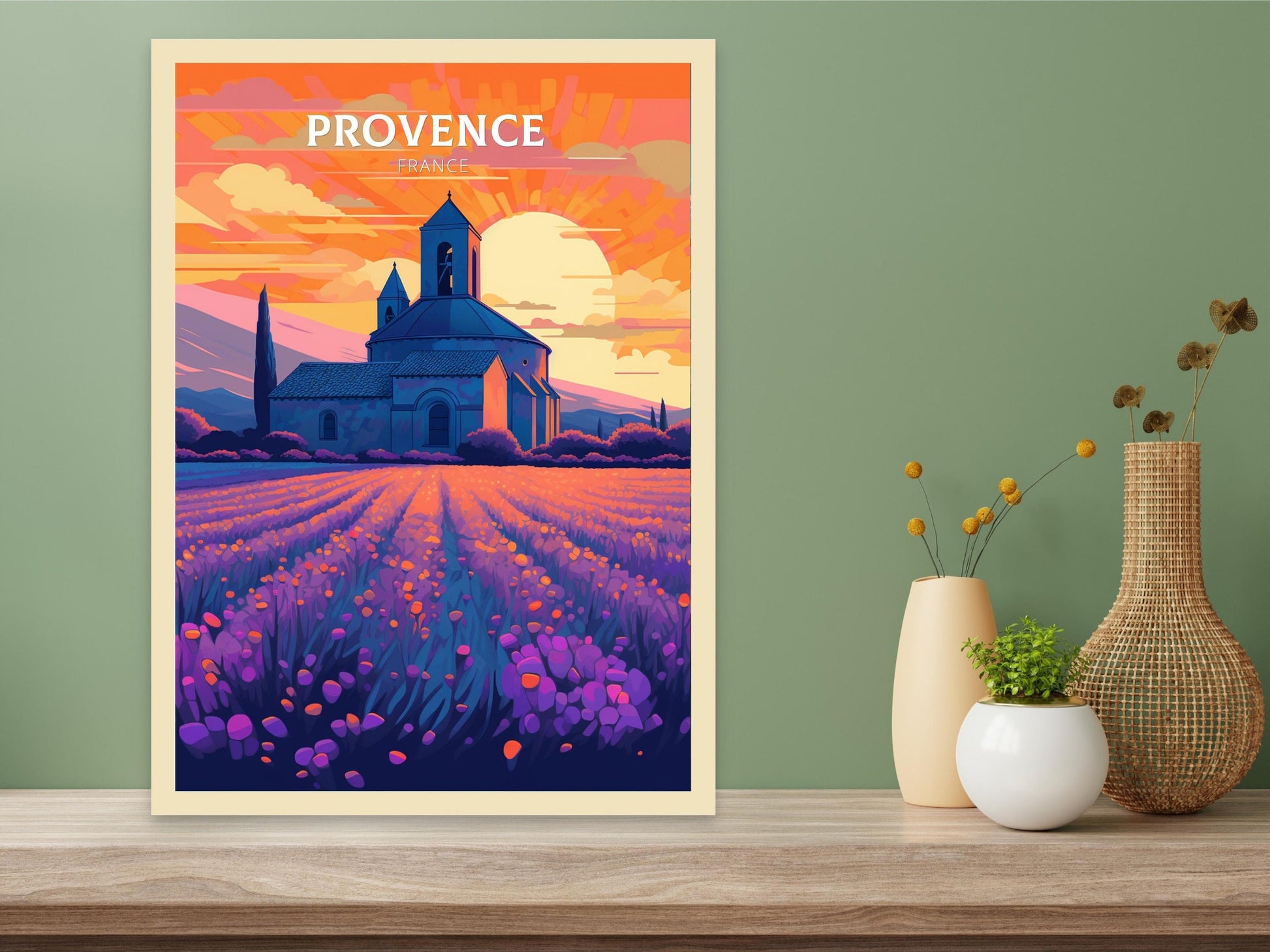 Provence Travel Print | Provence Illustration | Provence Wall Art | France Print | Provence Print| Provence France Print Painting | ID 045