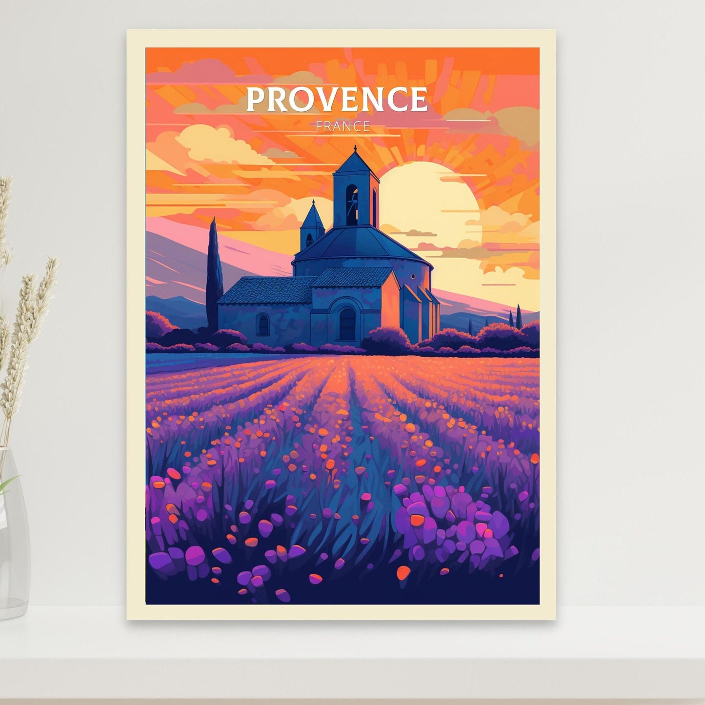 Provence Travel Print | Provence Illustration | Provence Wall Art | France Print | Provence Print| Provence France Print Painting | ID 045