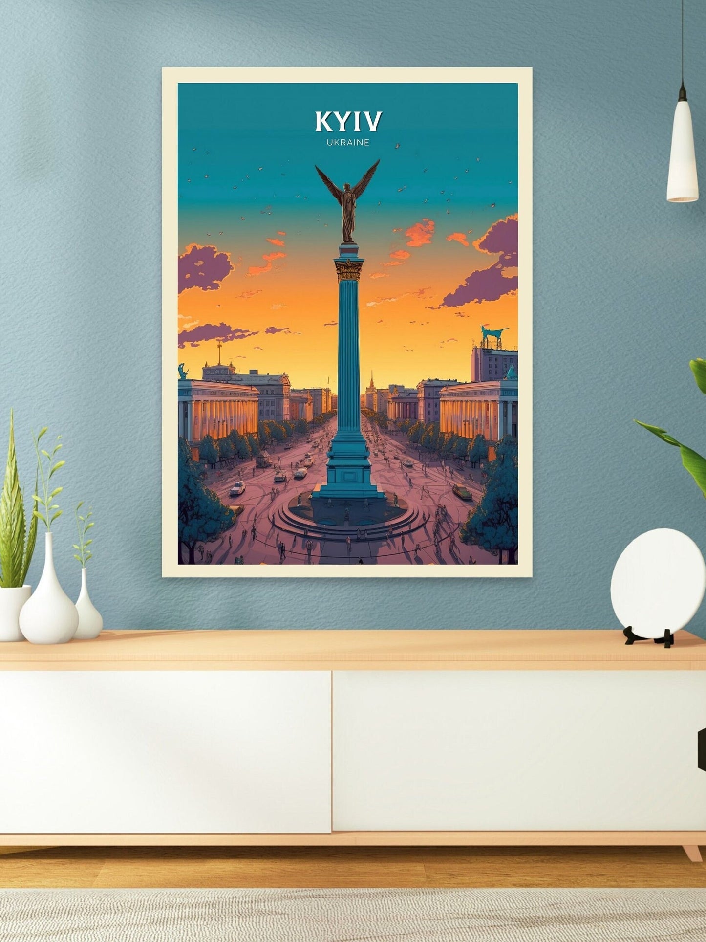 Kyiv Ukraine Travel Poster | Kyiv Print | Kyiv Design | Kyiv Wall Art | Kyiv Ukraine Illustration | Kiev Ukraine Print | Kyiv Art | ID 102