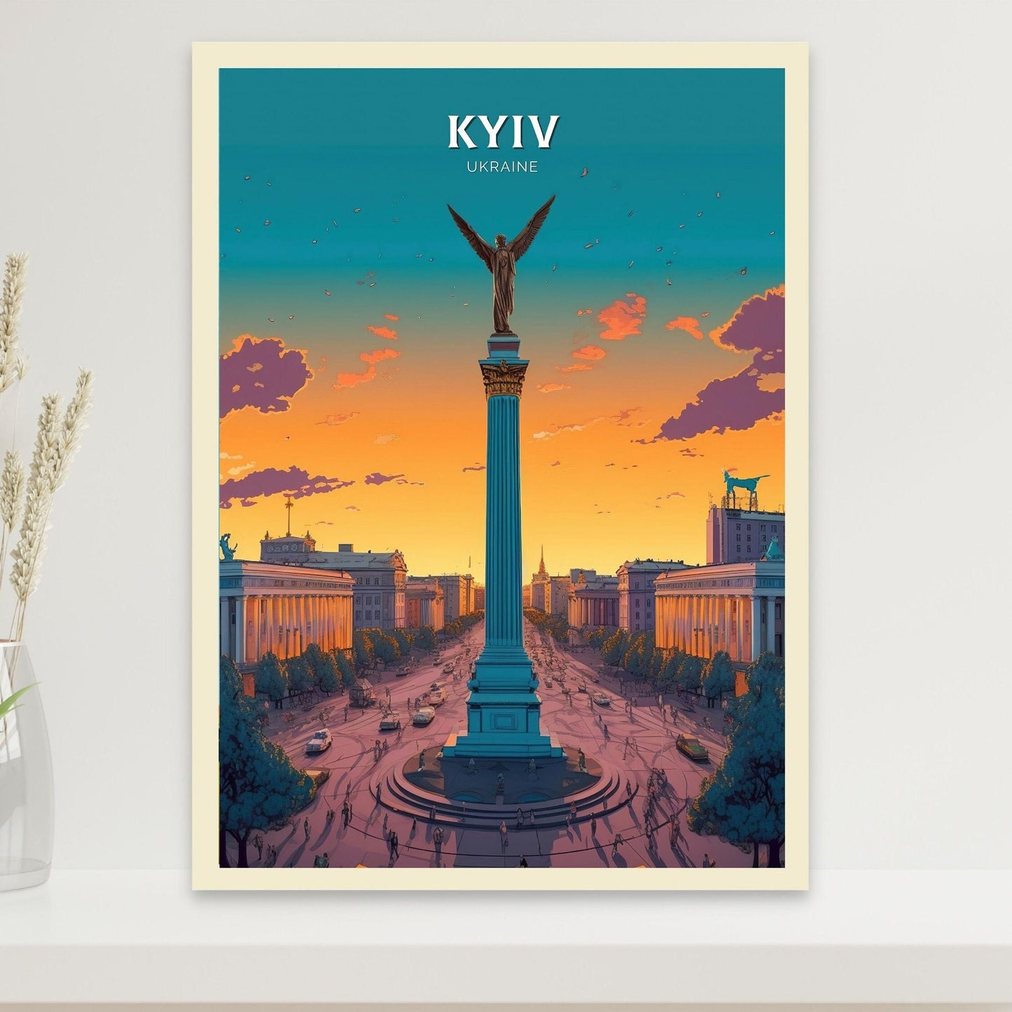 Kyiv Ukraine Travel Poster | Kyiv Print | Kyiv Design | Kyiv Wall Art | Kyiv Ukraine Illustration | Kiev Ukraine Print | Kyiv Art | ID 102