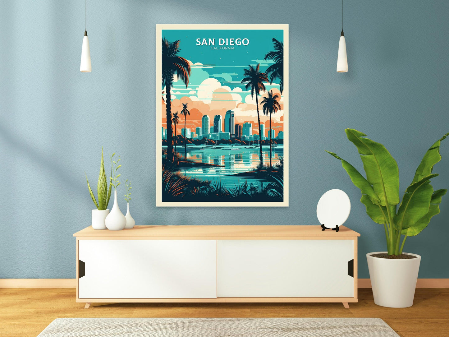 San Diego Travel Poster | San Diego Print | San Diego Design | San Diego Wall Art | San Diego Illustration | California Print | ID 106