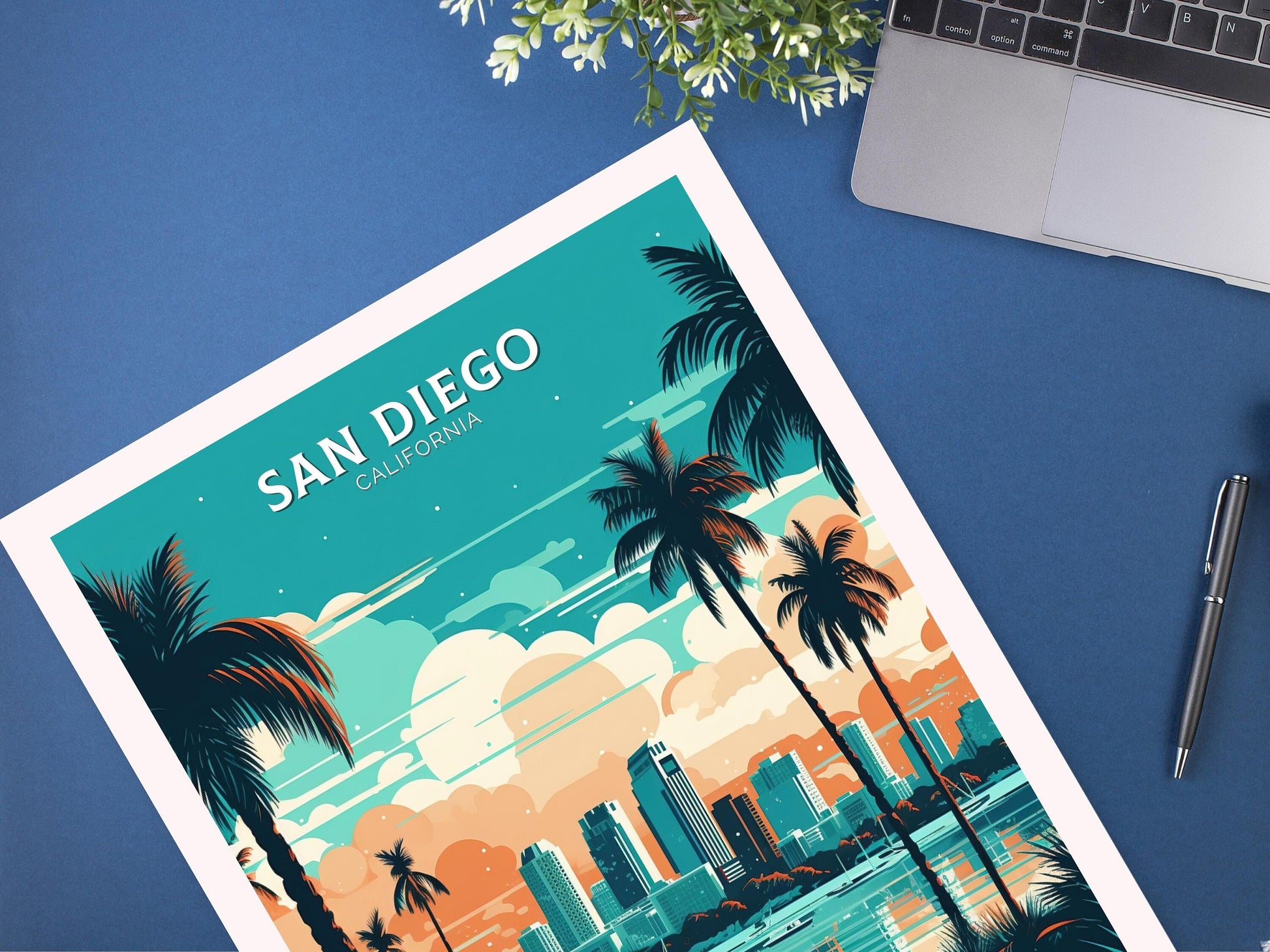 San Diego Travel Poster | San Diego Print | San Diego Design | San Diego Wall Art | San Diego Illustration | California Print | ID 106