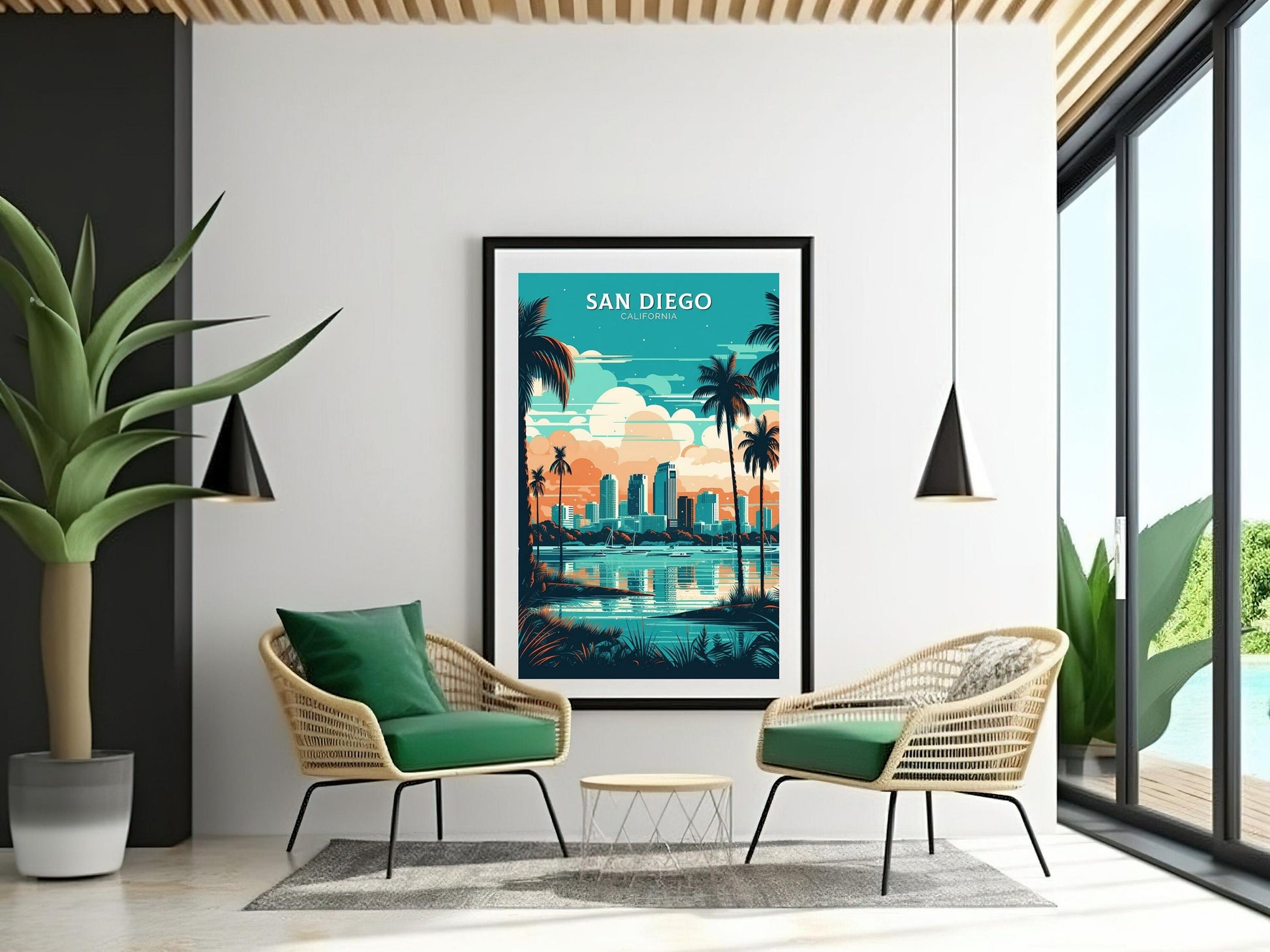 San Diego Travel Poster | San Diego Print | San Diego Design | San Diego Wall Art | San Diego Illustration | California Print | ID 106