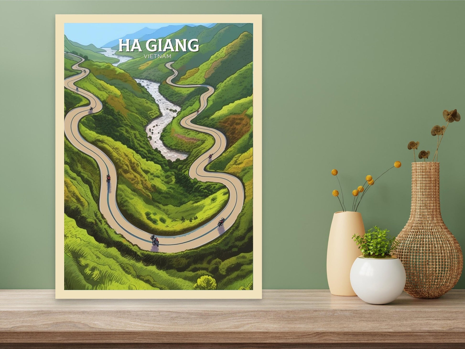 Ha Giang Print | Ha Giang Illustration | Ha Giang Loop | Vietnam Print | Vietnam Wall Art | Asia Print | Vietnam Wall Art | ID 098