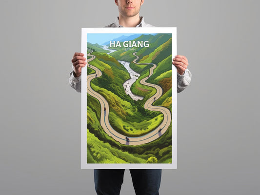 Ha Giang Print | Ha Giang Illustration | Ha Giang Loop | Vietnam Print | Vietnam Wall Art | Asia Print | Vietnam Wall Art | ID 098