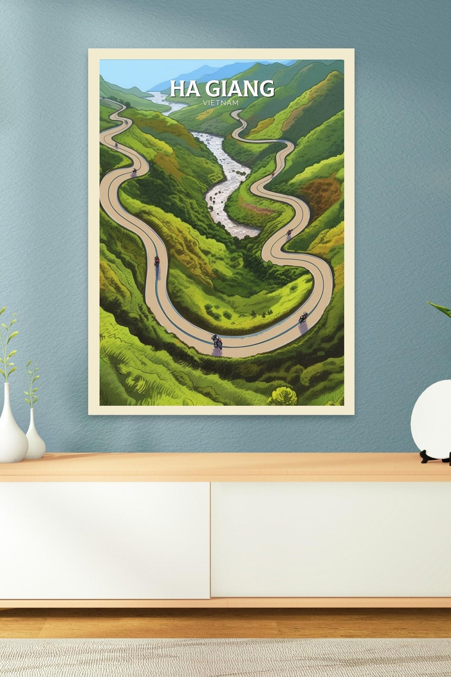 Ha Giang Print | Ha Giang Illustration | Ha Giang Loop | Vietnam Print | Vietnam Wall Art | Asia Print | Vietnam Wall Art | ID 098