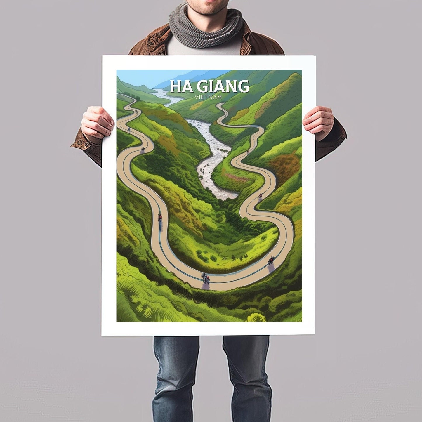 Ha Giang Print | Ha Giang Illustration | Ha Giang Loop | Vietnam Print | Vietnam Wall Art | Asia Print | Vietnam Wall Art | ID 098